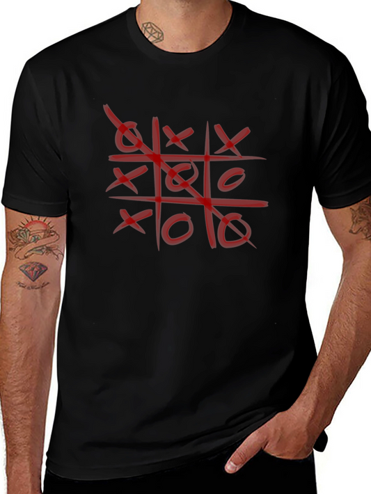 Tic-Tac-Toe Graphic T-Shirt - Casual Style