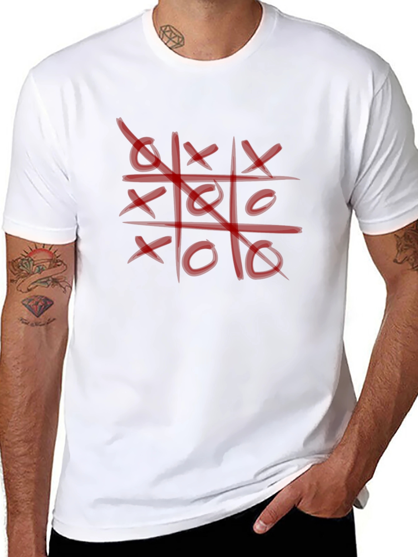 Tic-Tac-Toe Graphic T-Shirt - Casual Style