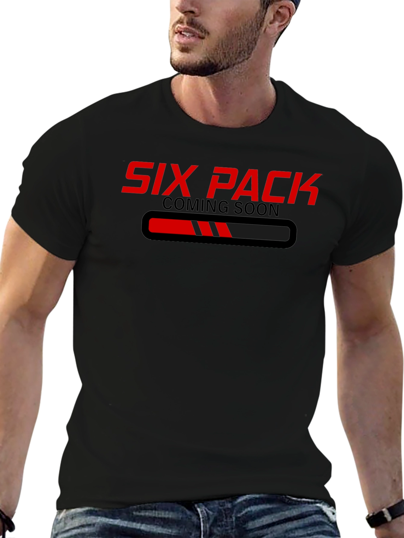 Six Pack Coming Soon Black Graphic Tee