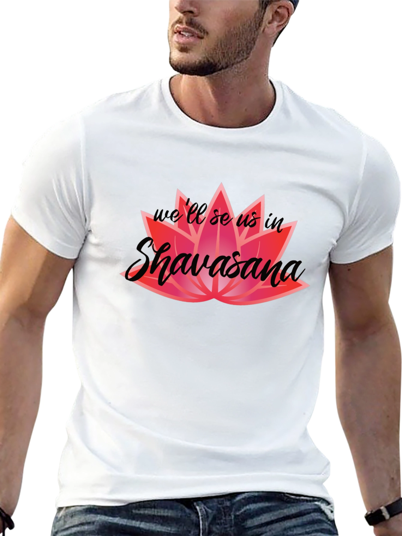 Shavasana Lotus Graphic Black T-Shirt