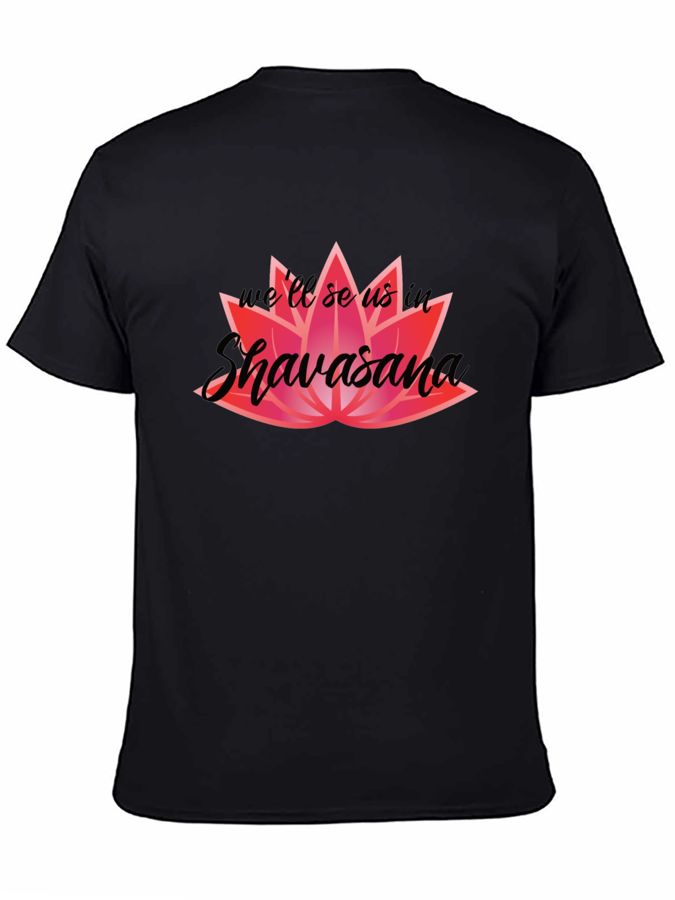 Shavasana Lotus Graphic Black T-Shirt