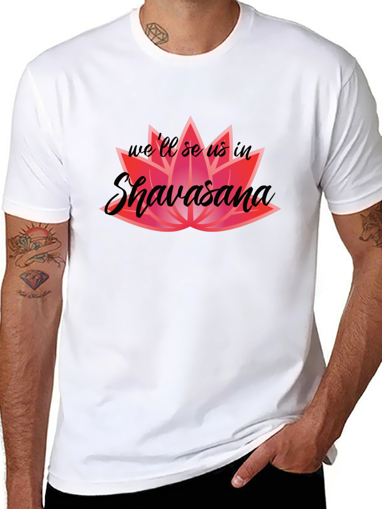 Shavasana Lotus Graphic Black T-Shirt
