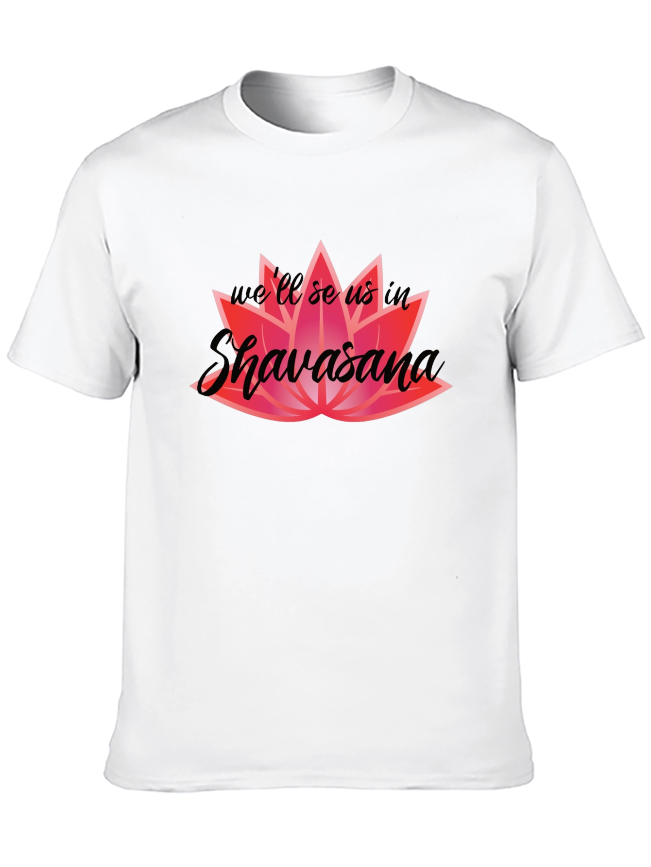 Shavasana Lotus Graphic Black T-Shirt