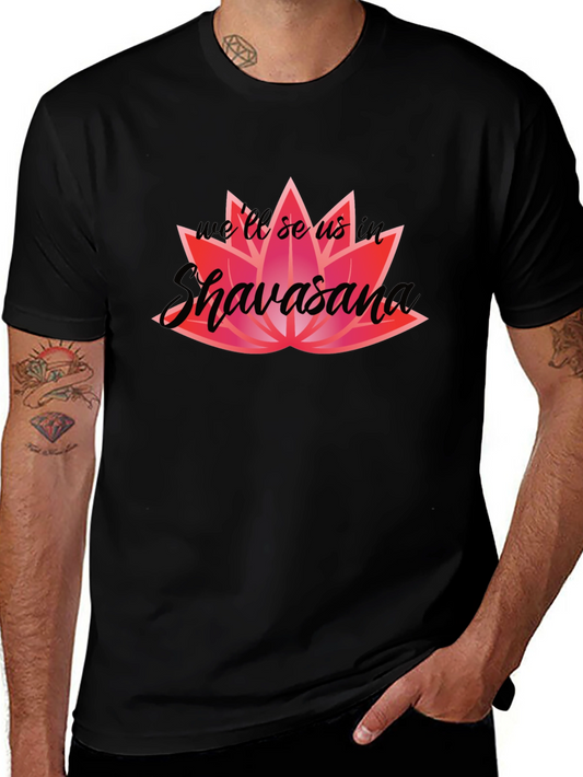 Shavasana Lotus Graphic Black T-Shirt