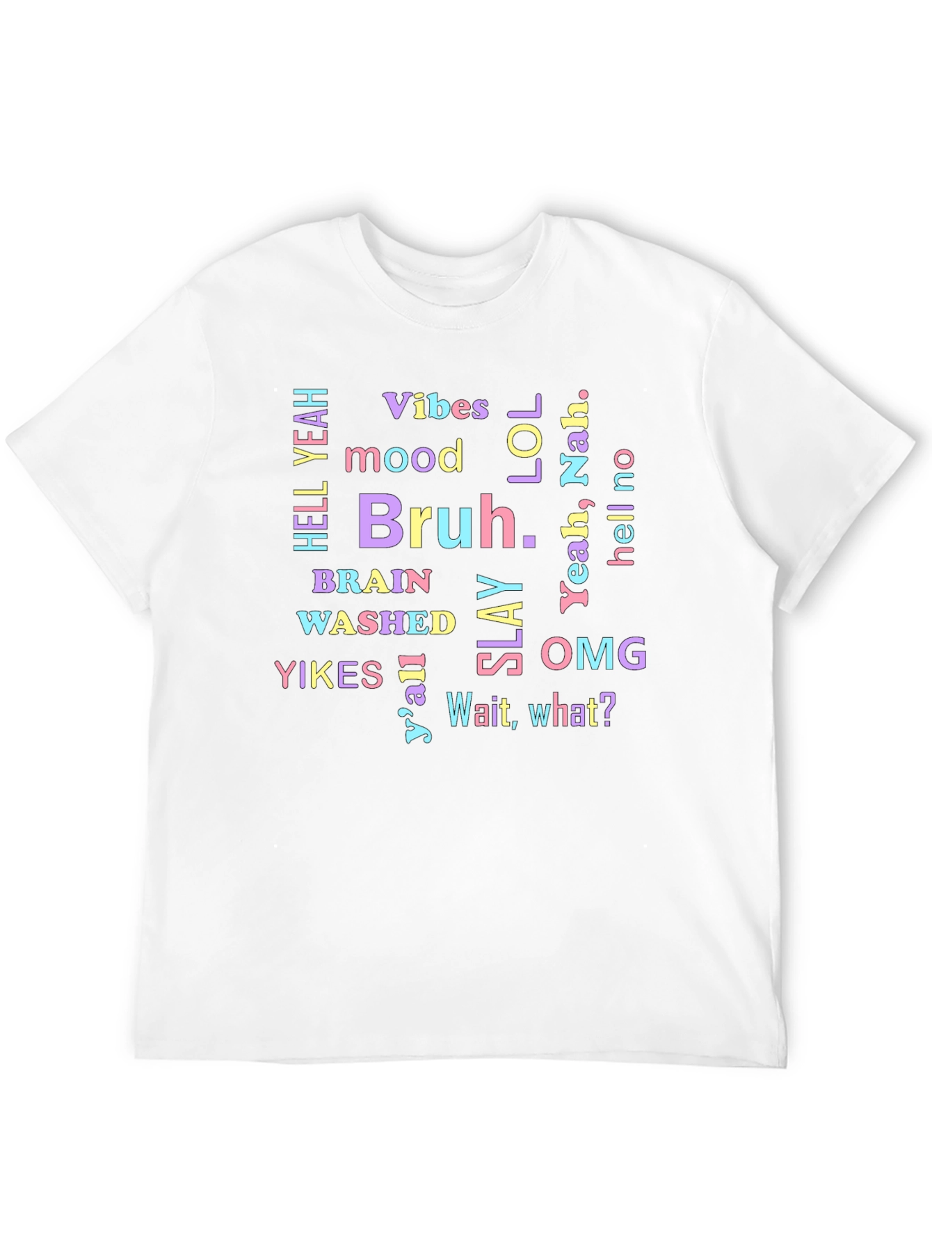 Vibes Bruh Graphic Tee - Trendy Slogan T-Shirt