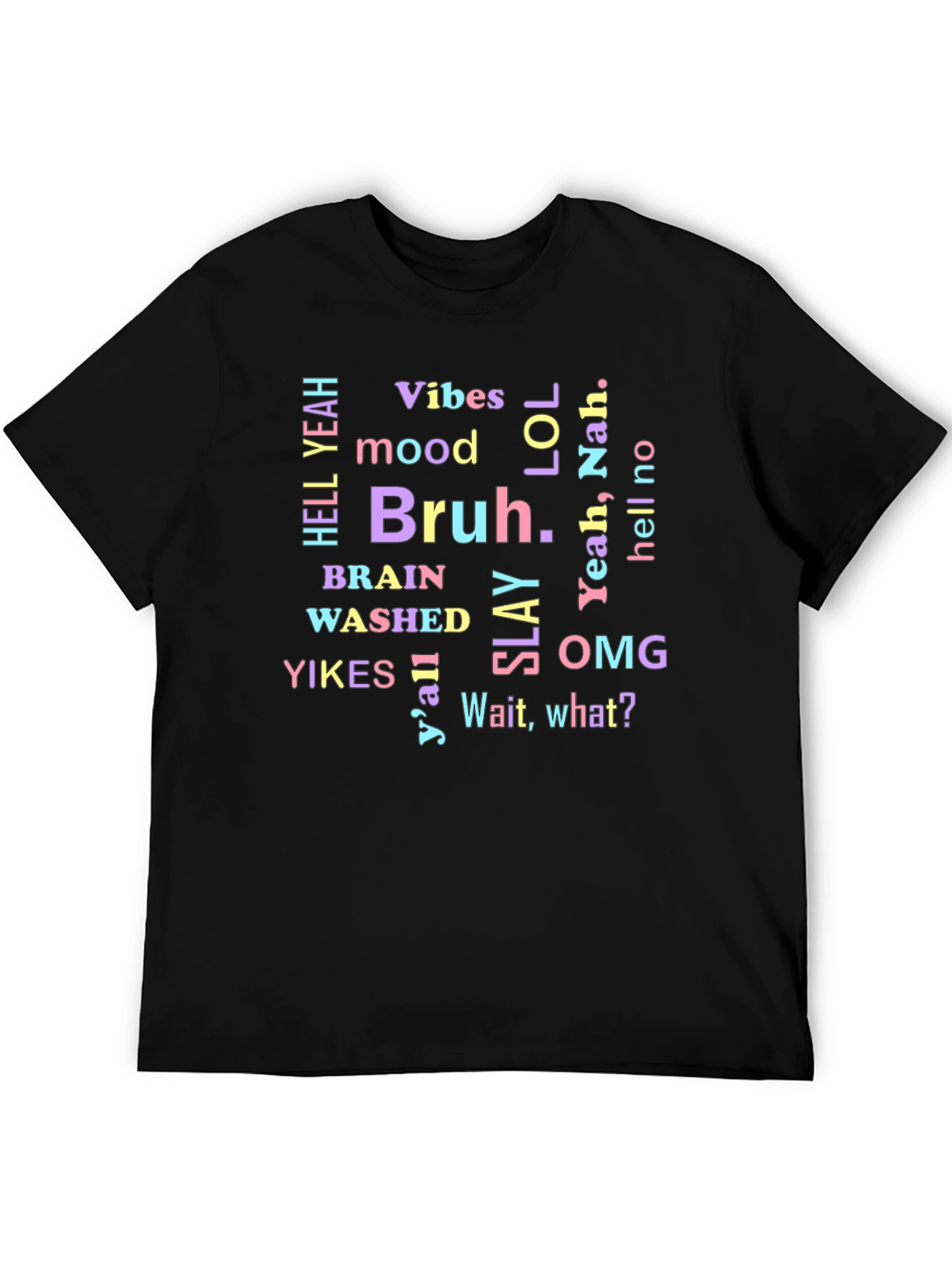 Vibes Bruh Graphic Tee - Trendy Slogan T-Shirt