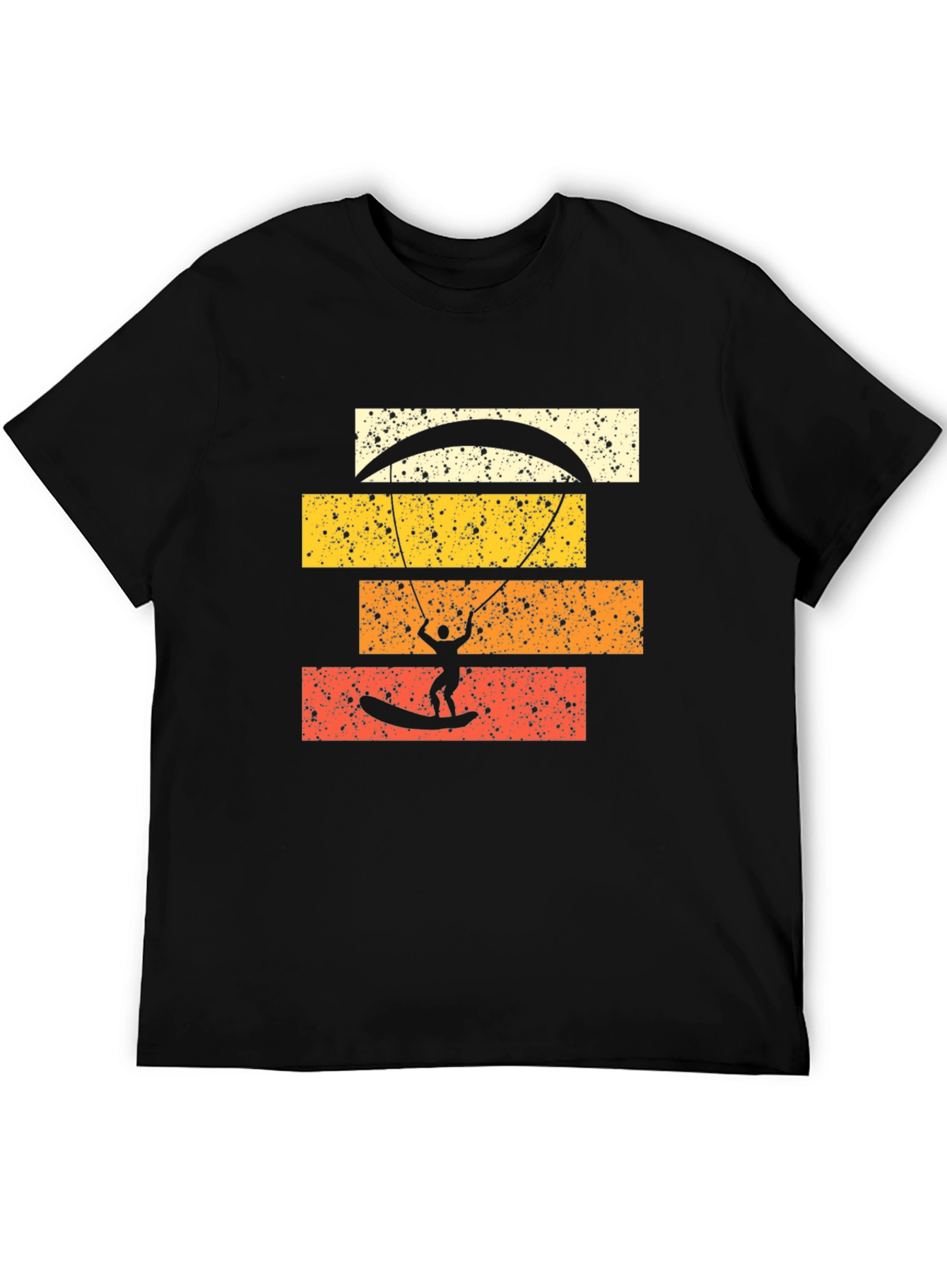 Retro Kitesurfing Graphic Tee - Black