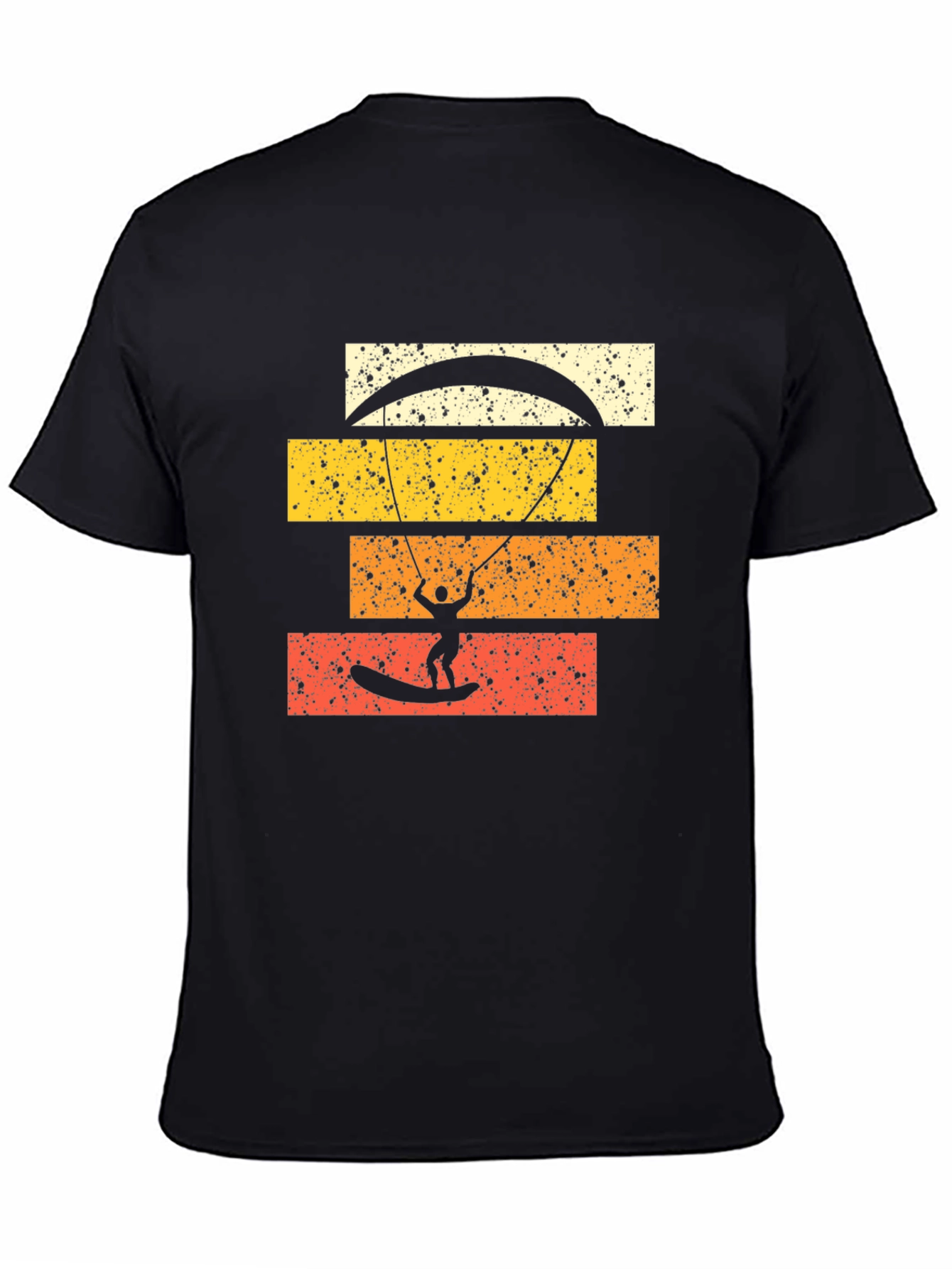 Retro Kitesurfing Graphic Tee - Black