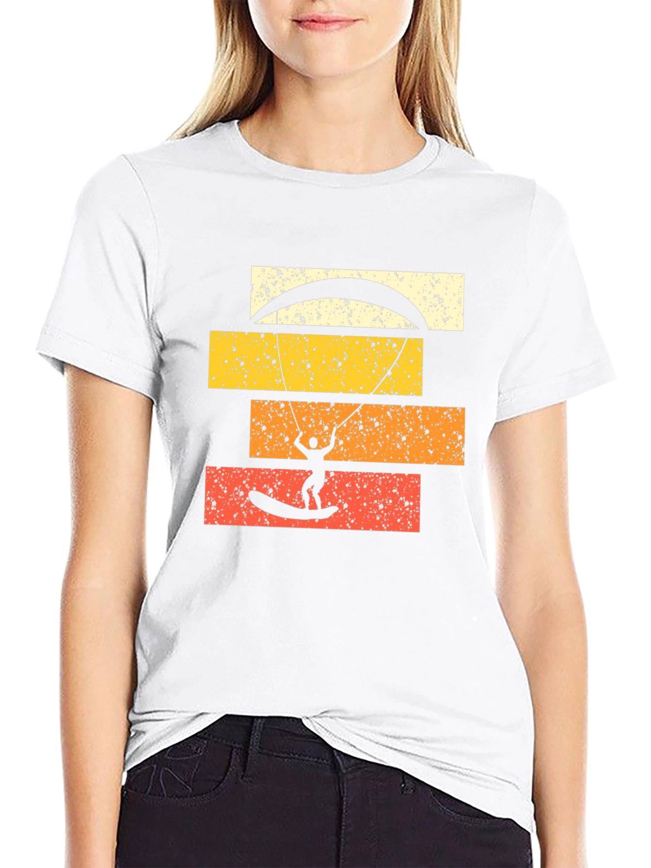 Retro Kitesurfing Graphic Tee - Black
