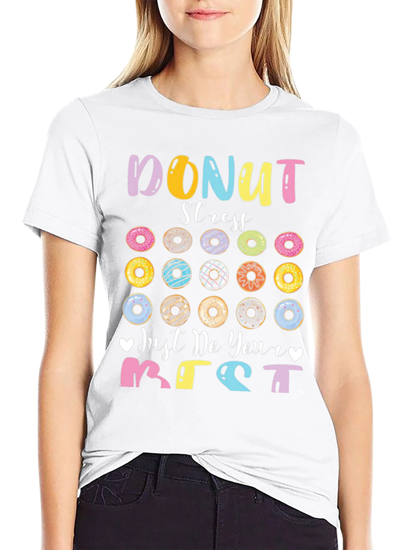 Donut Stress Graphic T-Shirt Inspirational Tee
