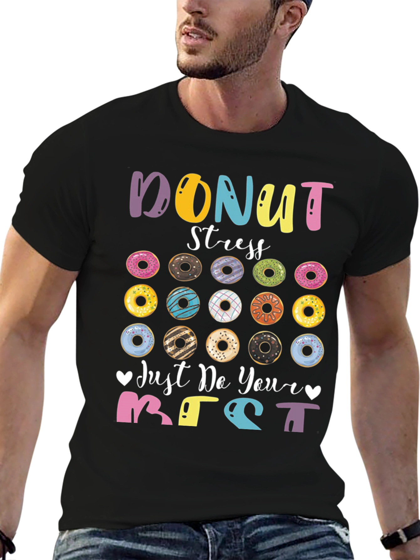 Donut Stress Graphic T-Shirt Inspirational Tee