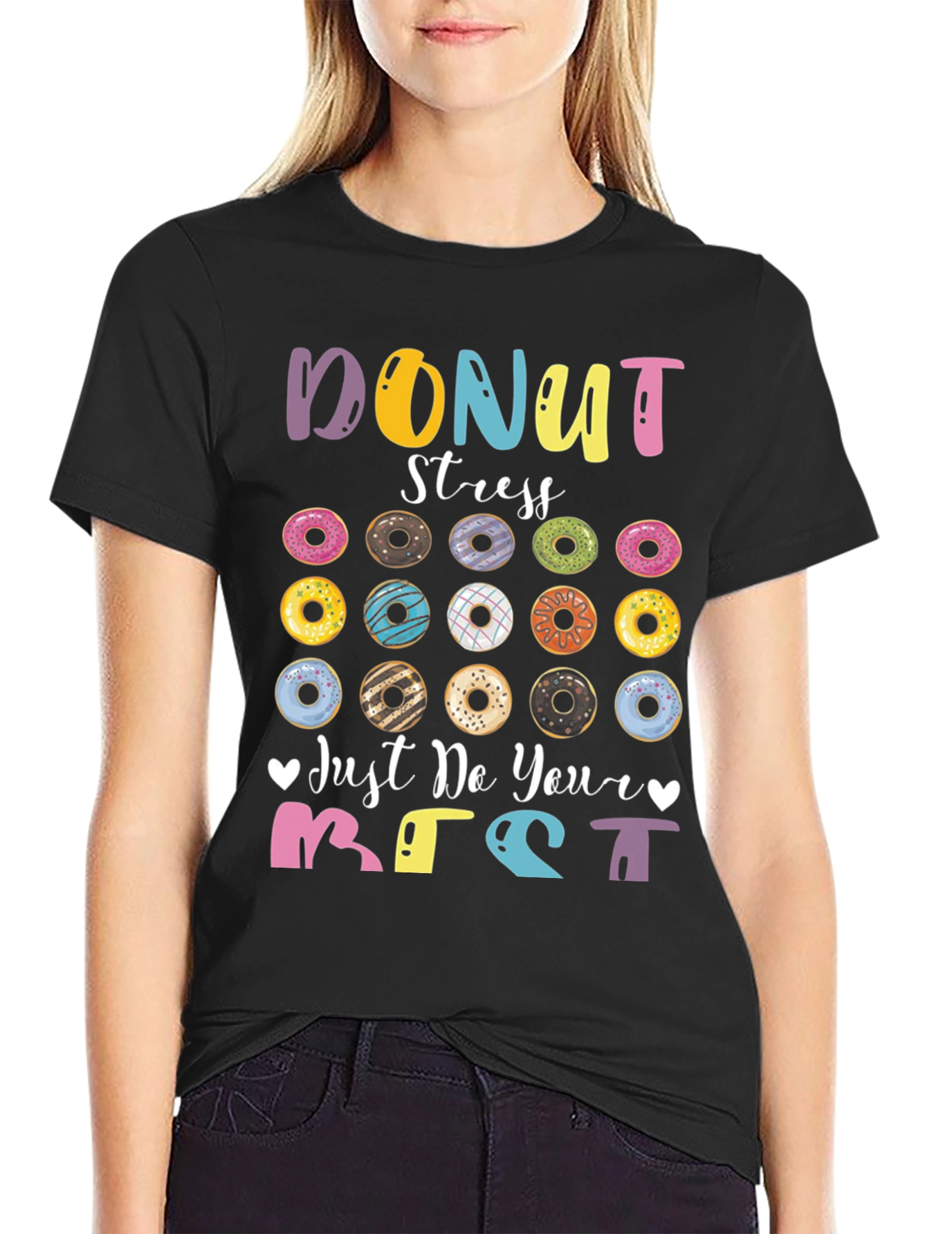 Donut Stress Graphic T-Shirt Inspirational Tee