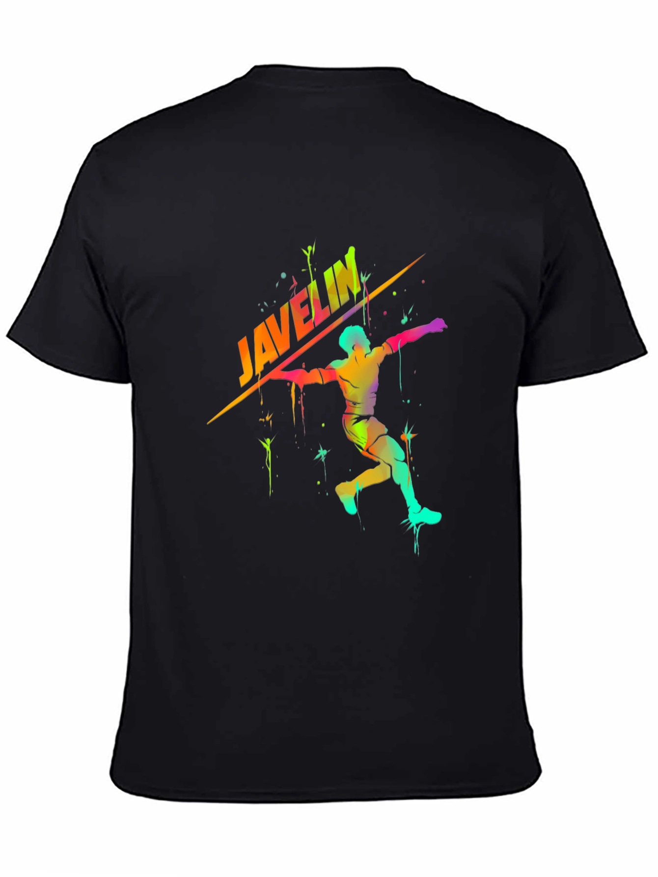 Javelin Thrower Graphic Tee - Sporty Black T-Shirt
