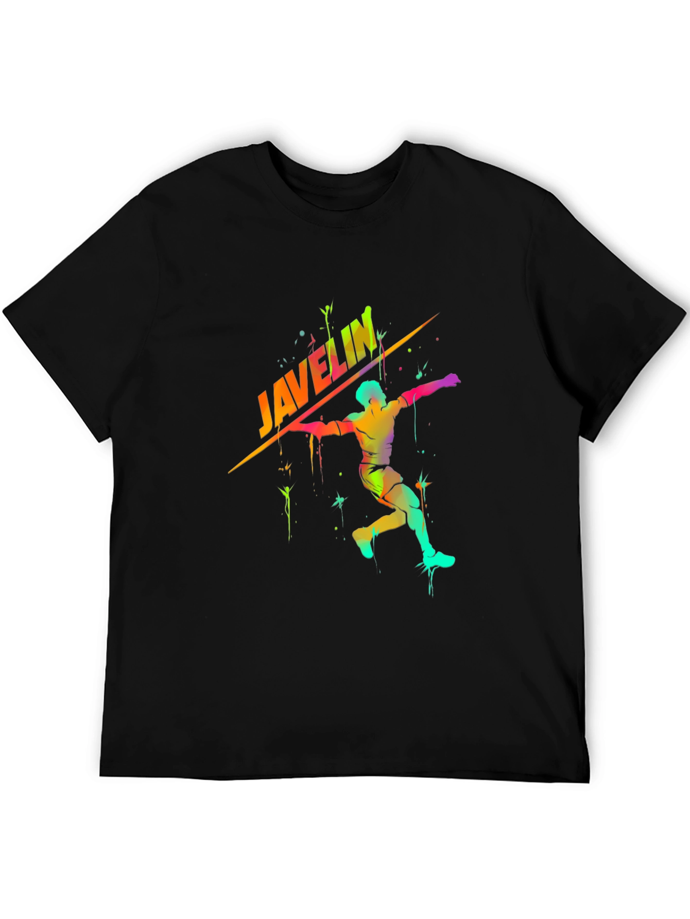 Javelin Thrower Graphic Tee - Sporty Black T-Shirt