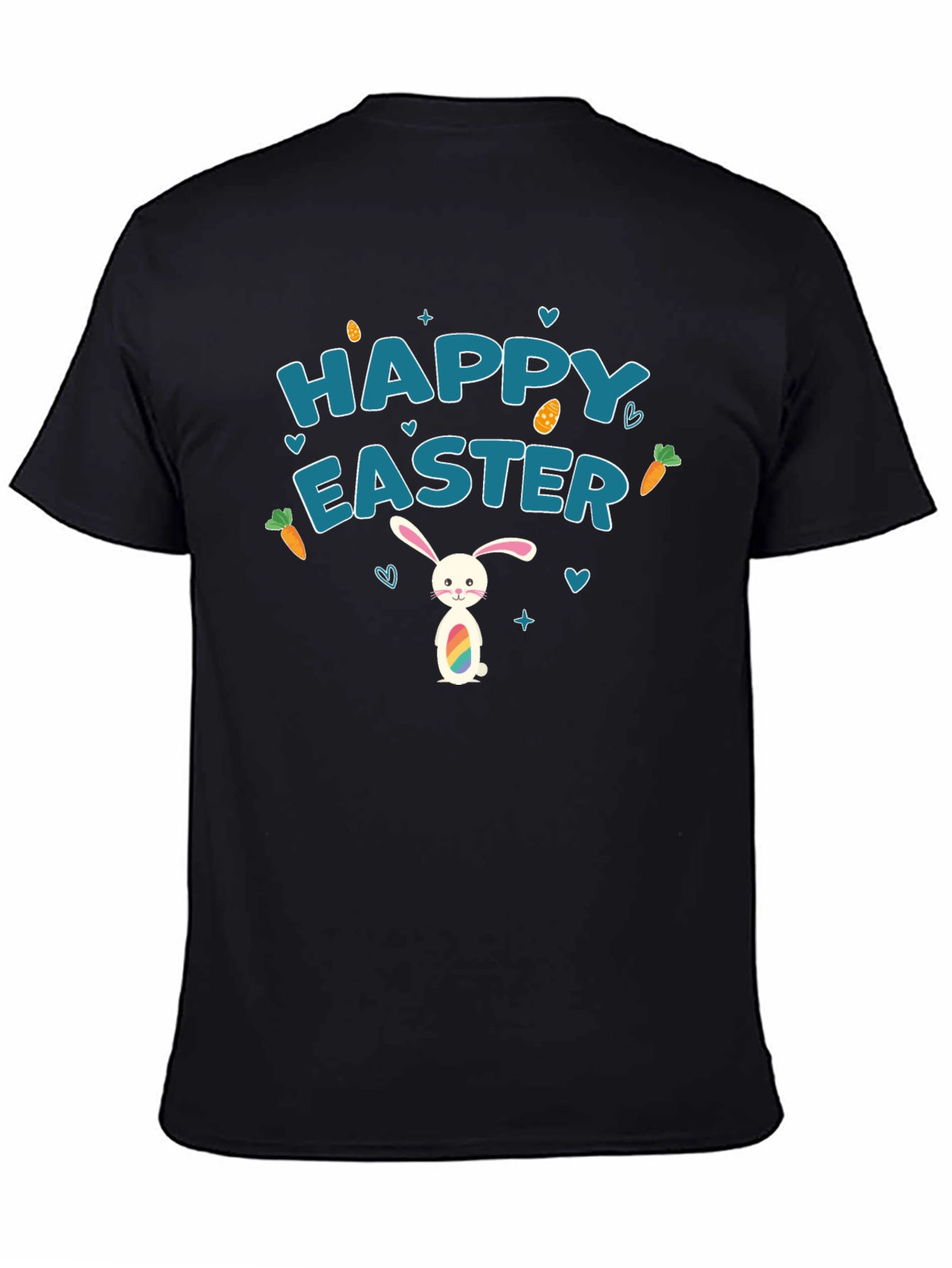 Happy Easter Bunny Graphic Tee - Black