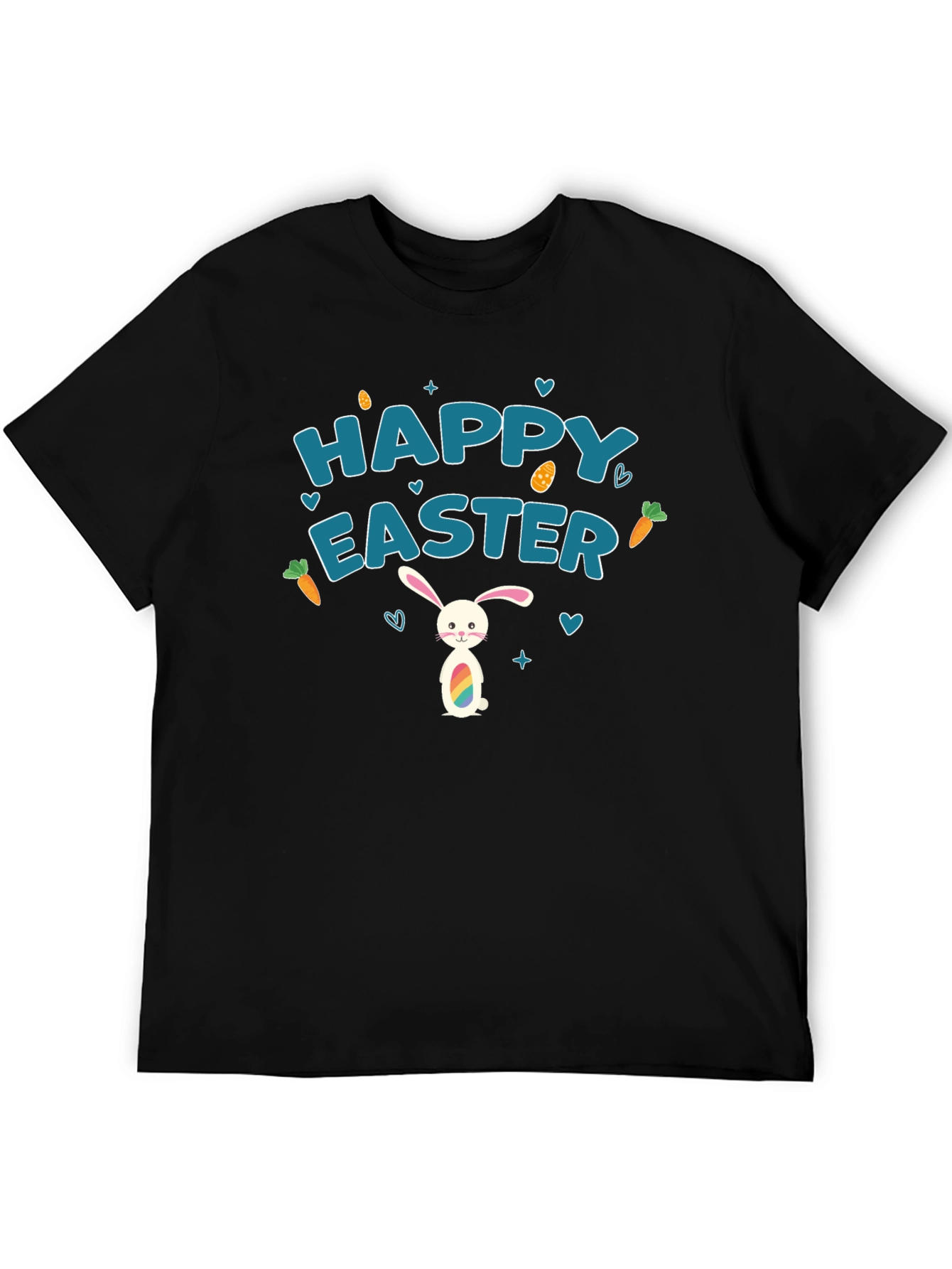 Happy Easter Bunny Graphic Tee - Black