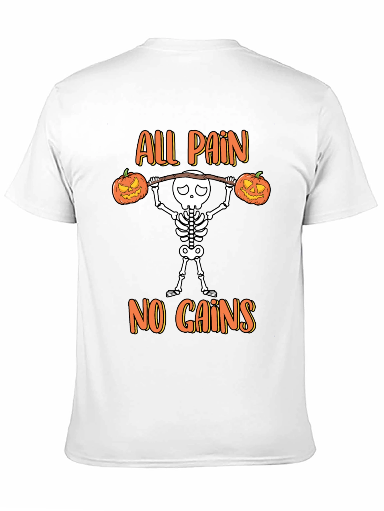 Halloween Skeleton Gym T-Shirt - All Pain No Gains