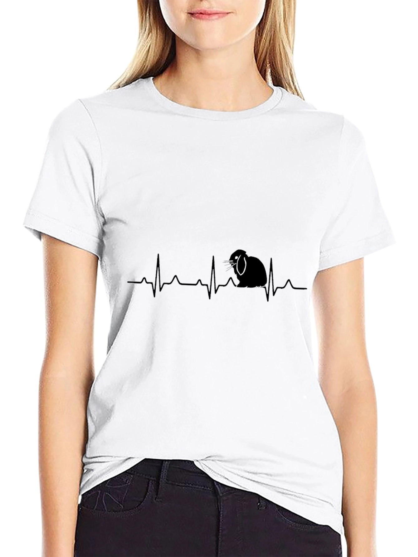 Rabbit Heartbeat T-Shirt - Cute Bunny Tee