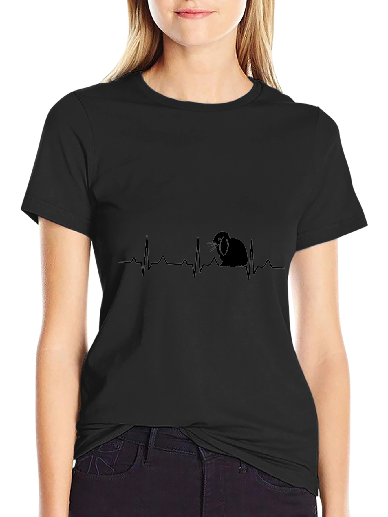 Rabbit Heartbeat T-Shirt - Cute Bunny Tee