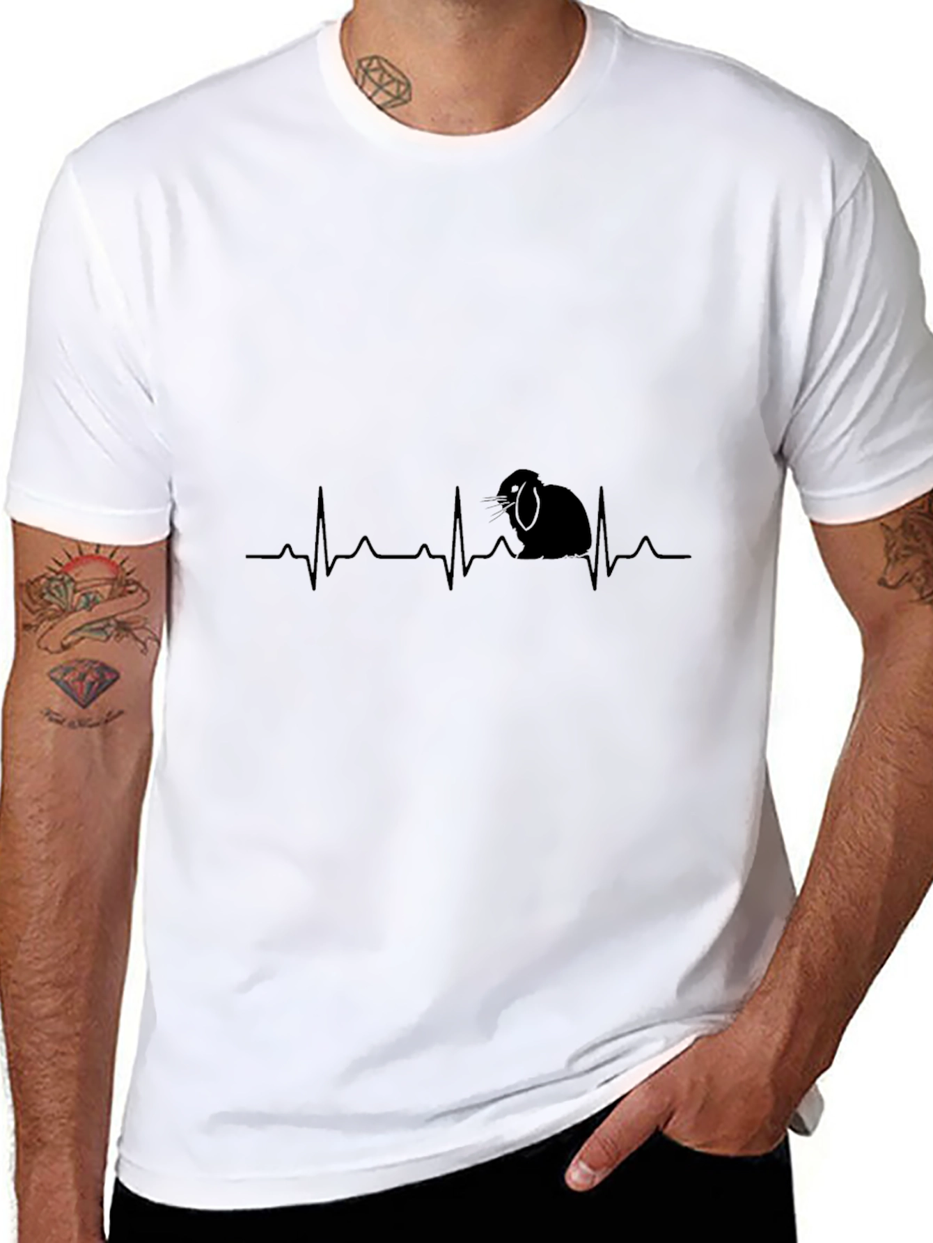 Rabbit Heartbeat T-Shirt - Cute Bunny Tee