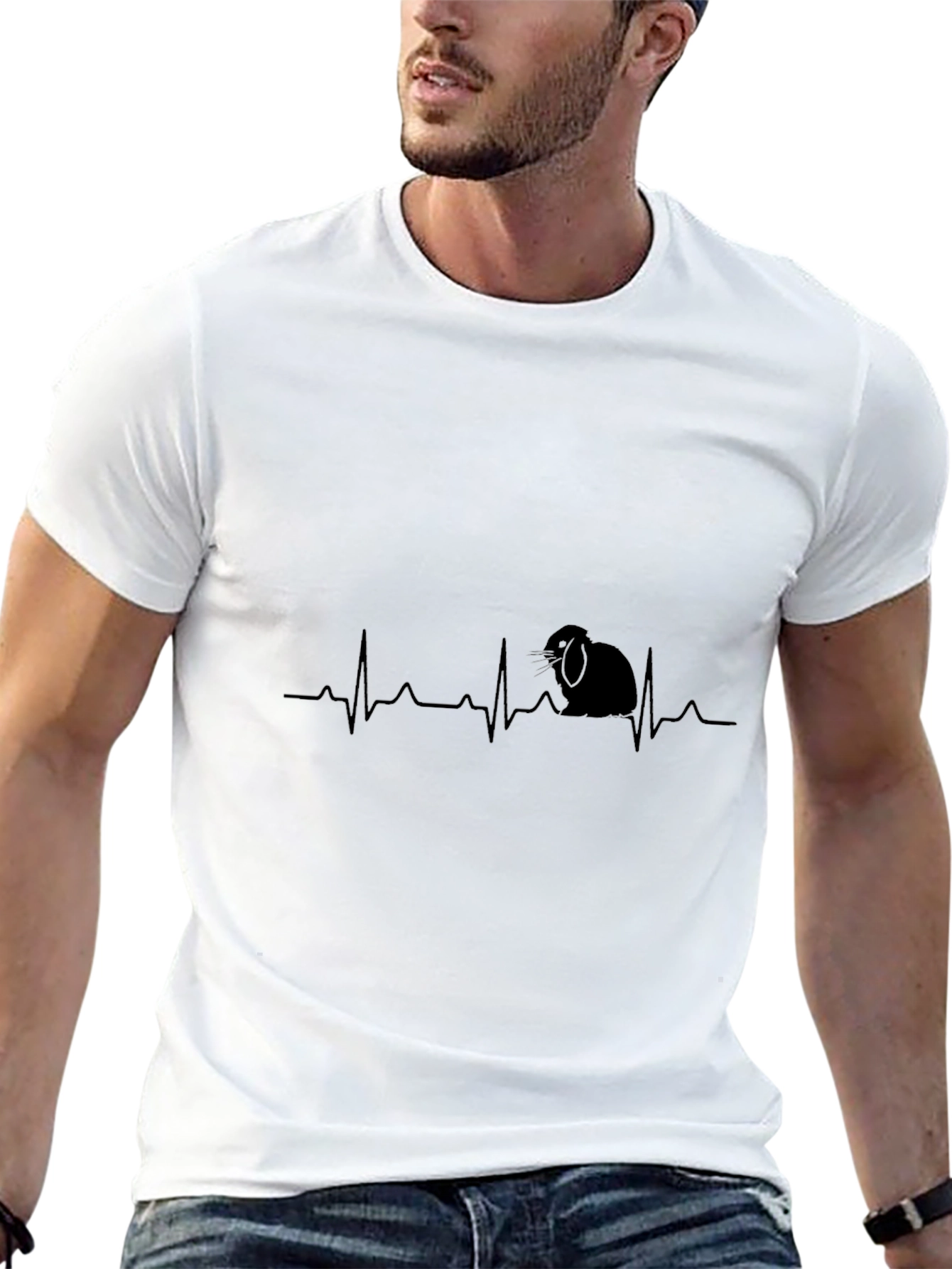Rabbit Heartbeat T-Shirt - Cute Bunny Tee