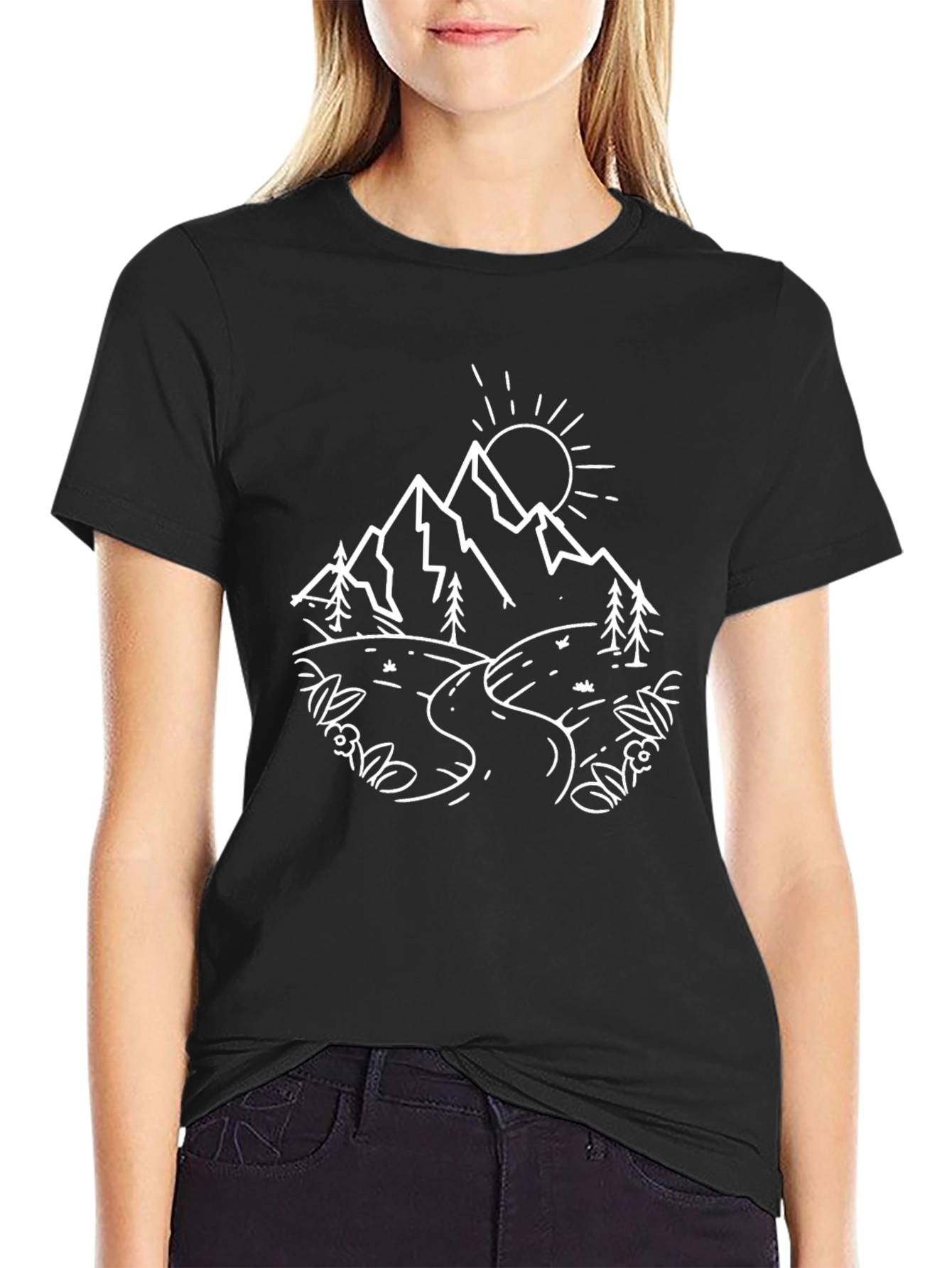 Nature Adventure Graphic Tee - Black