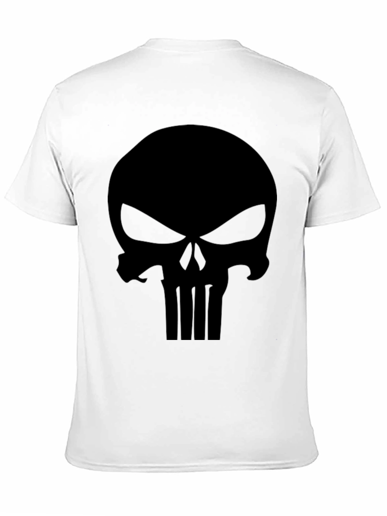 Mens Black Punisher Skull Graphic T-Shirt