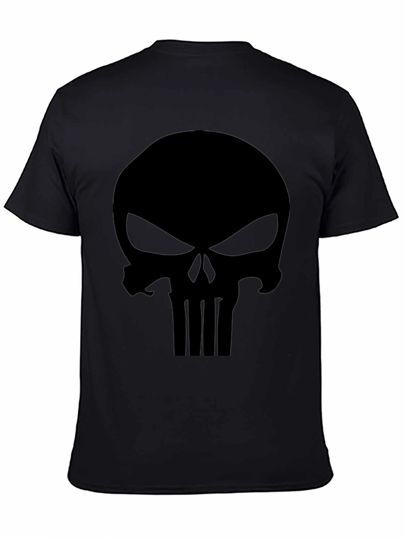 Mens Black Punisher Skull Graphic T-Shirt