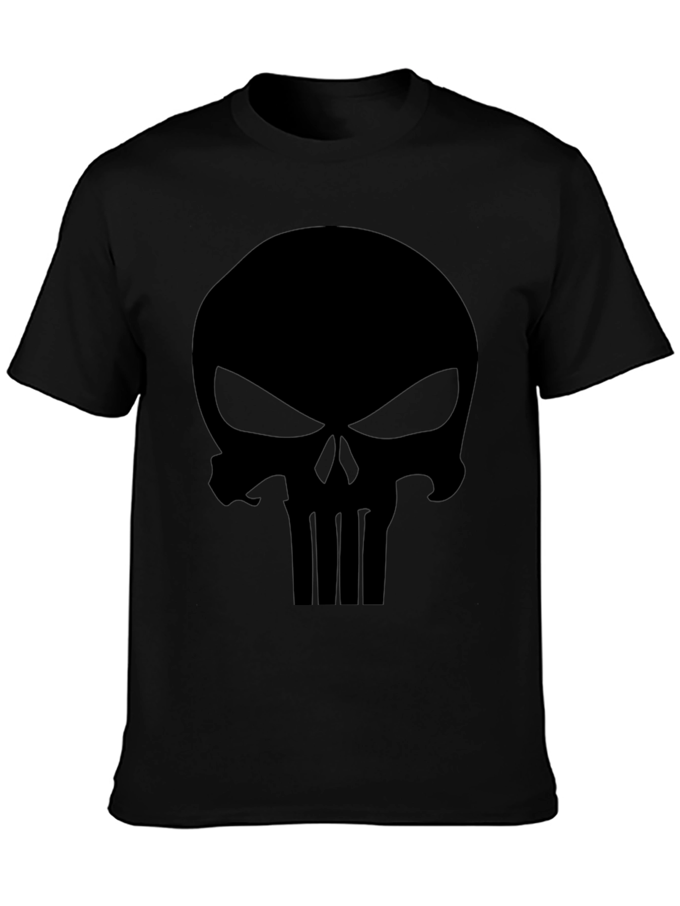 Mens Black Punisher Skull Graphic T-Shirt