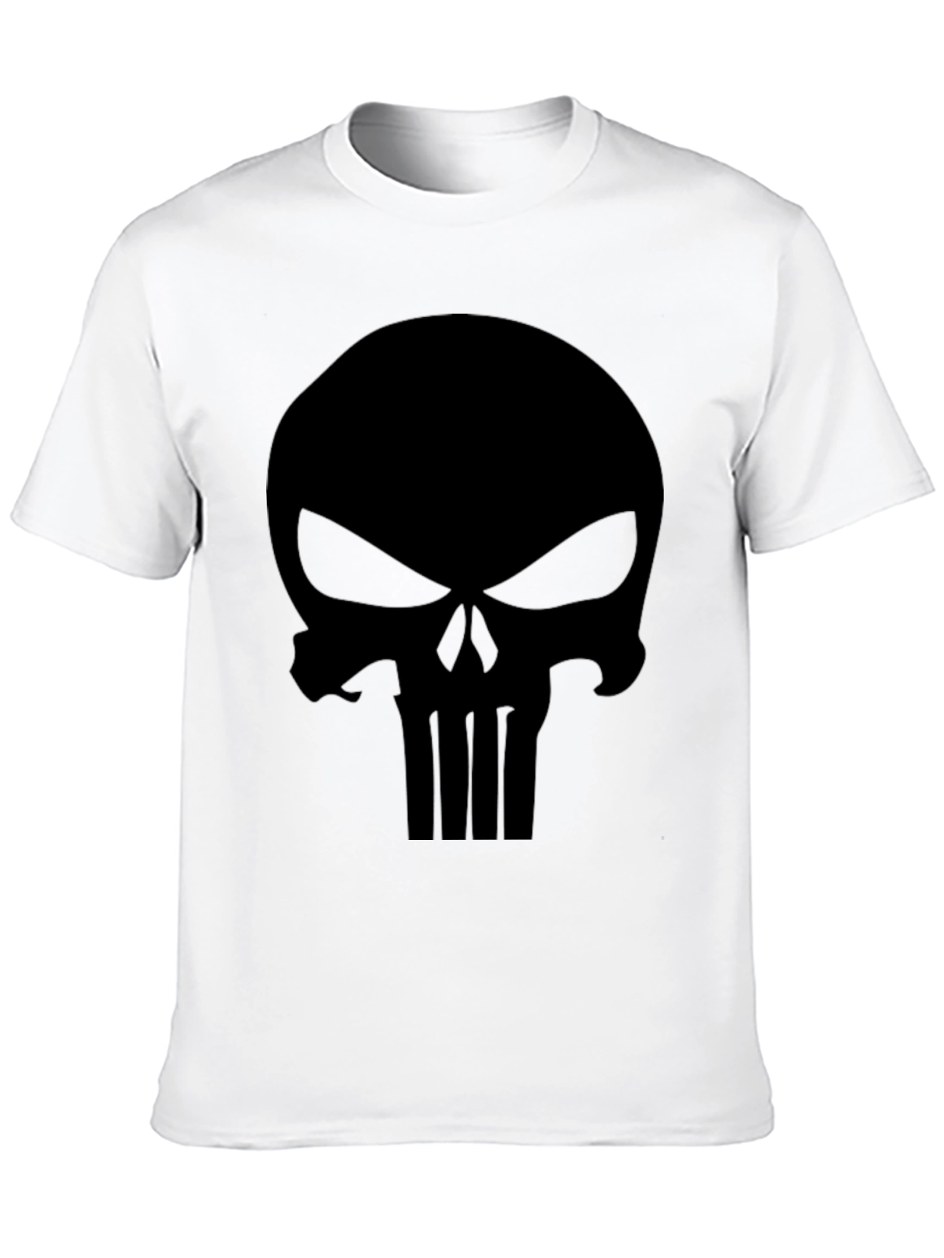 Mens Black Punisher Skull Graphic T-Shirt