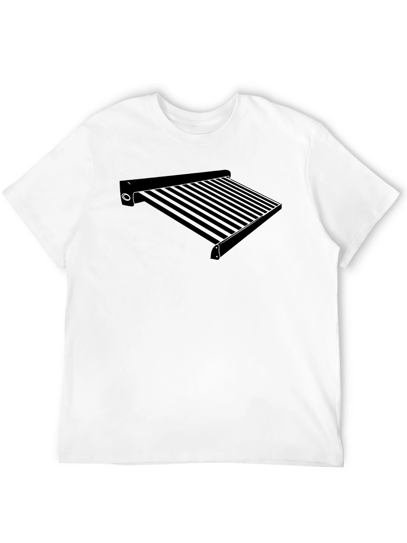 Stylish Black T-Shirt with Awning Print