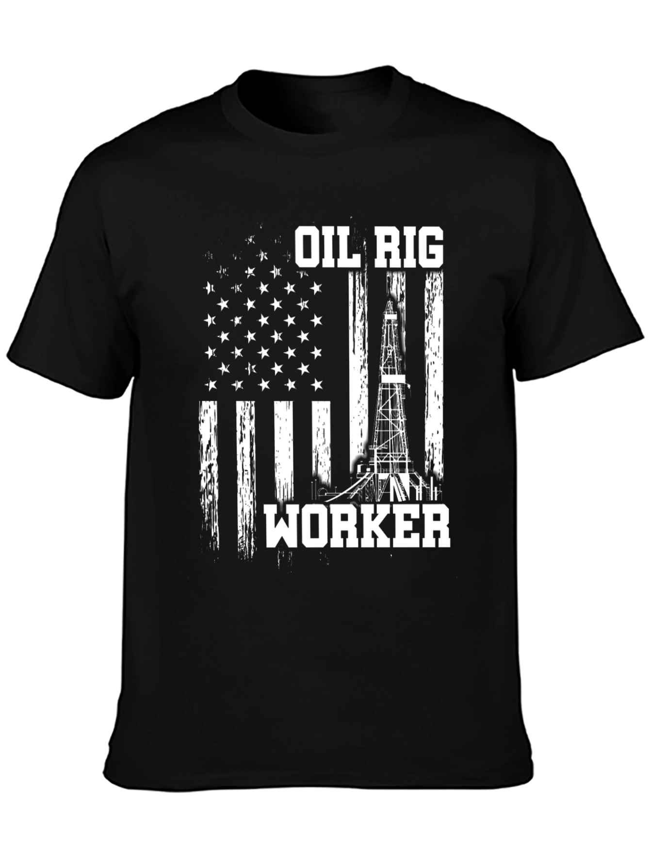 Oil Rig Worker American Flag T-Shirt