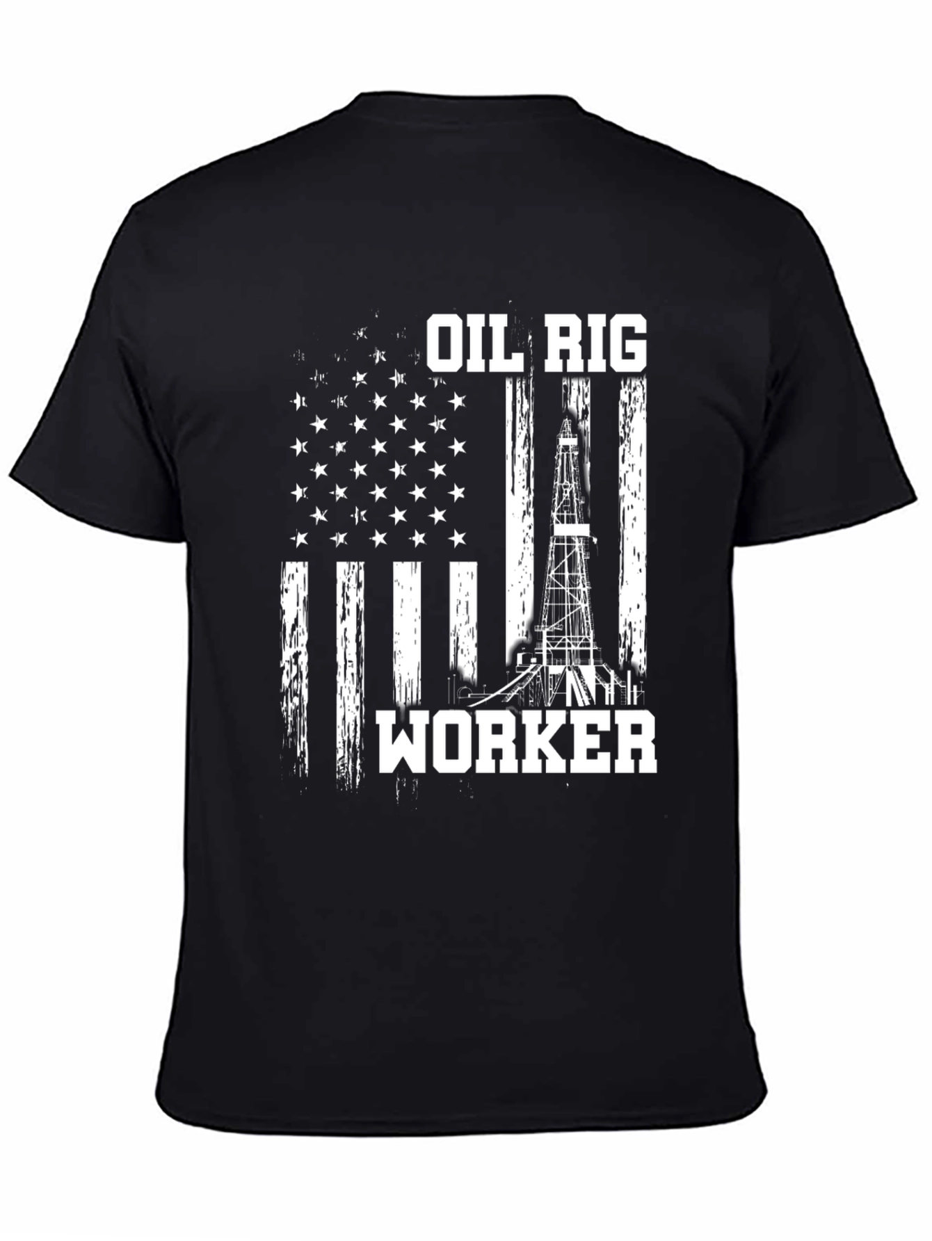 Oil Rig Worker American Flag T-Shirt