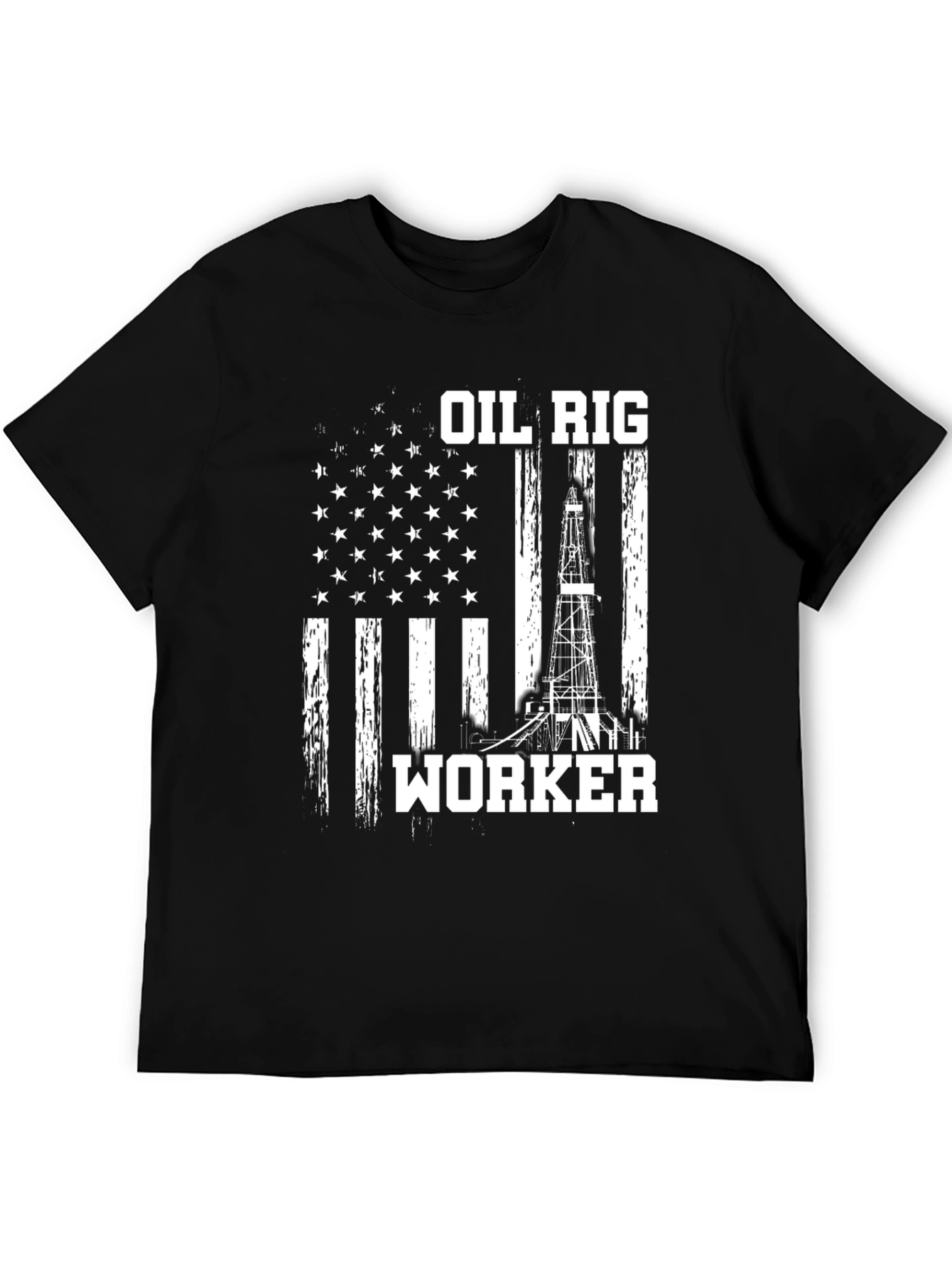 Oil Rig Worker American Flag T-Shirt