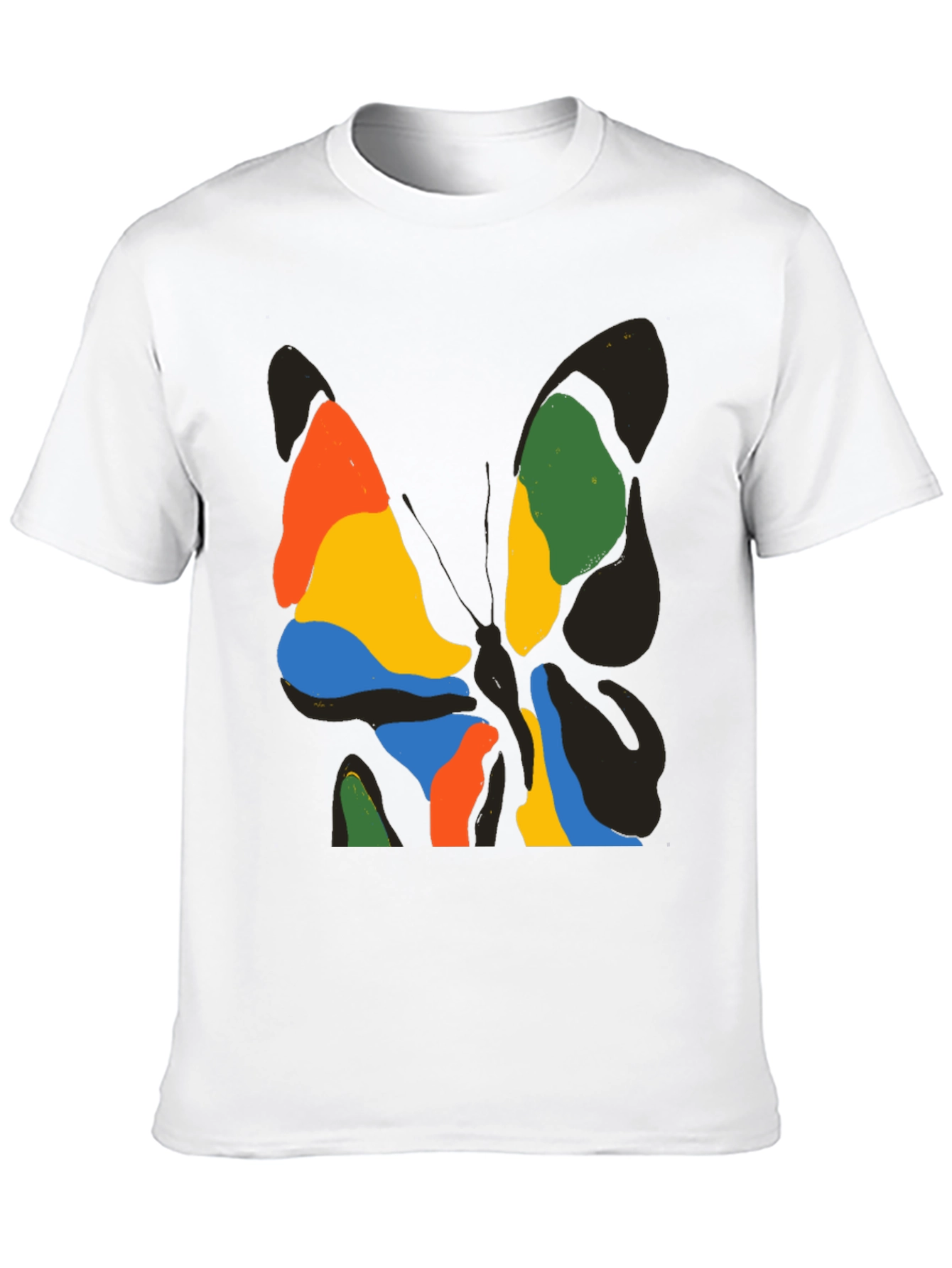 Abstract Butterfly Graphic Black T-Shirt