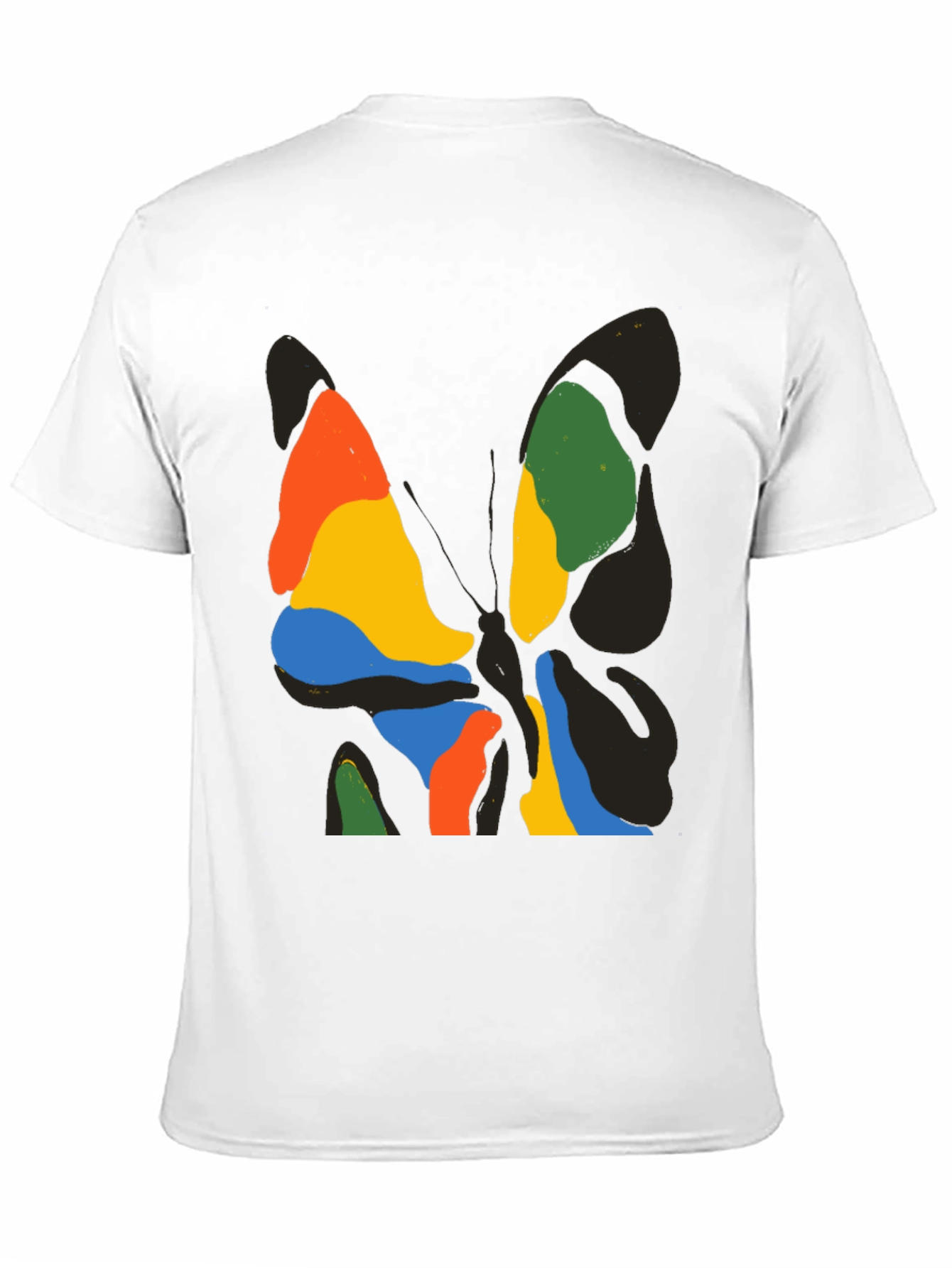 Abstract Butterfly Graphic Black T-Shirt