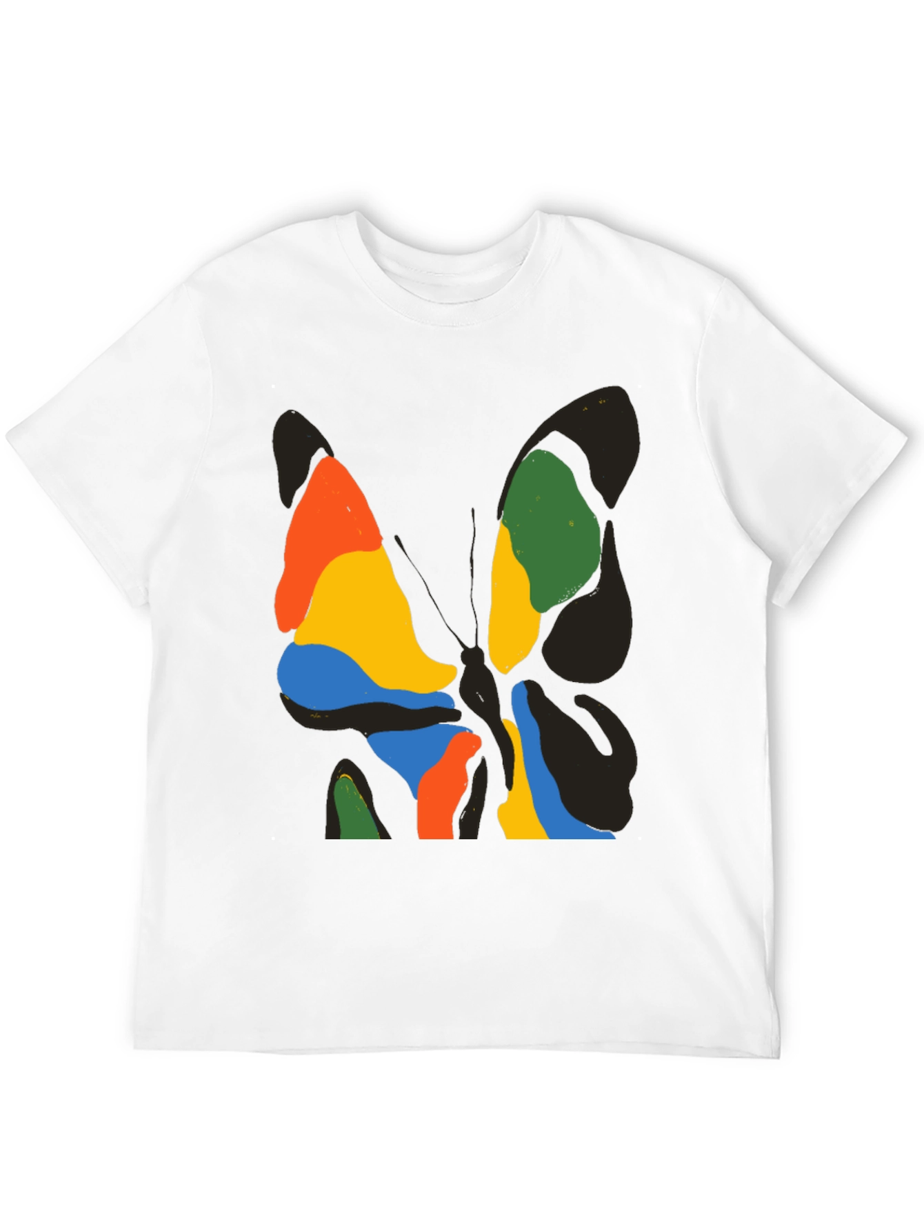 Abstract Butterfly Graphic Black T-Shirt