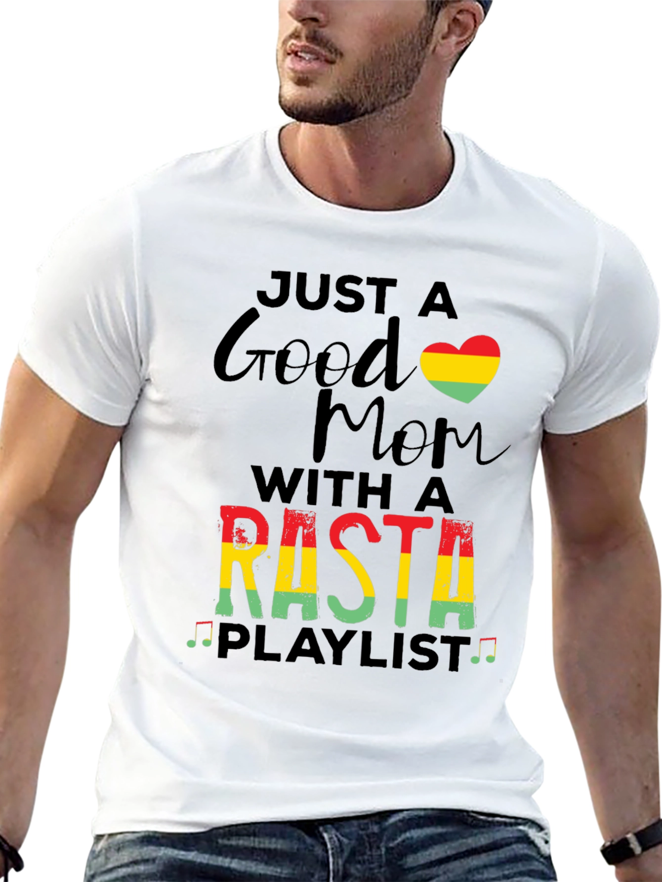 Rasta Mom Playlist Graphic T-Shirt