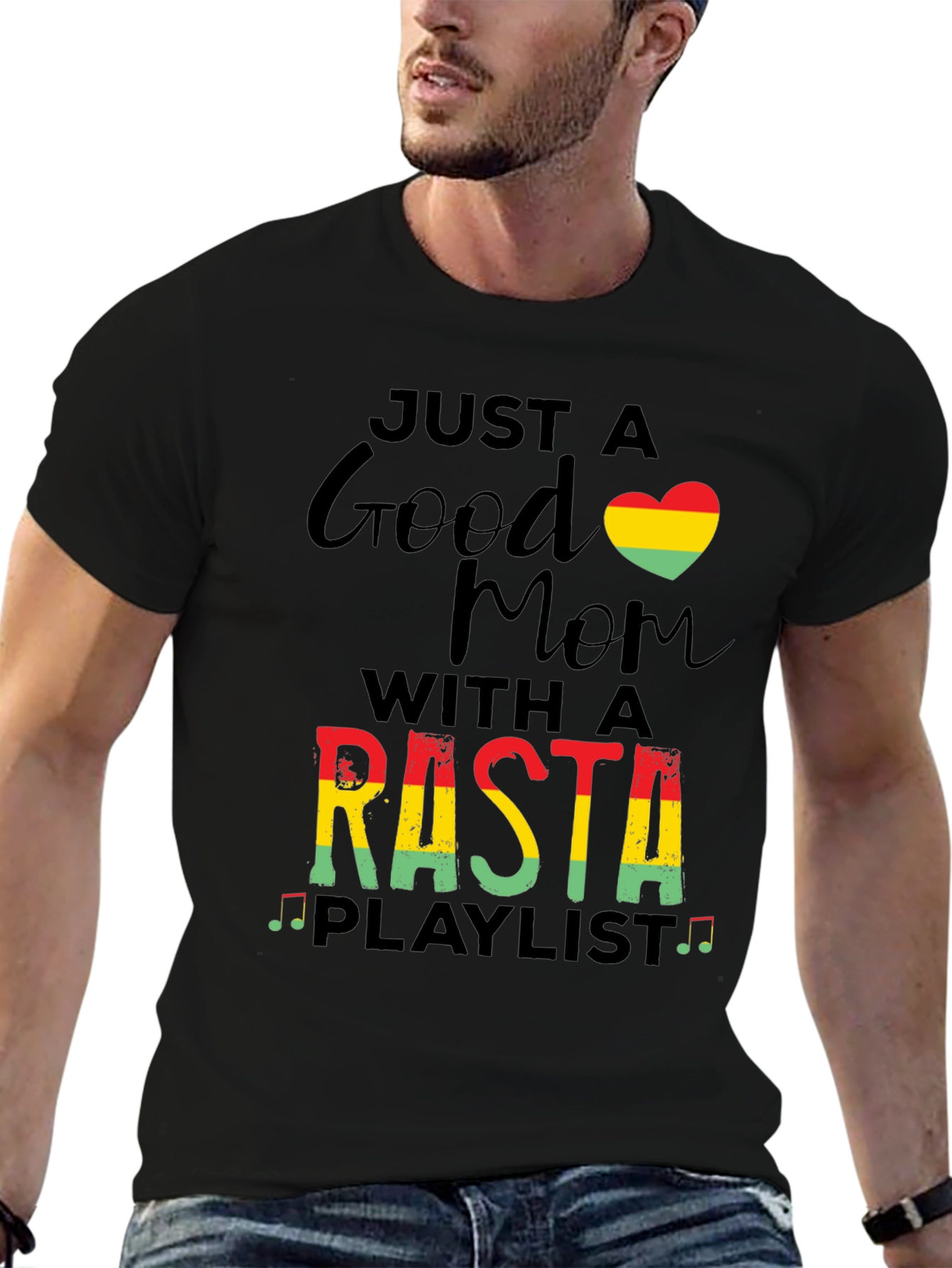 Rasta Mom Playlist Graphic T-Shirt