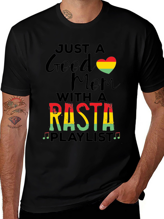 Rasta Mom Playlist Graphic T-Shirt