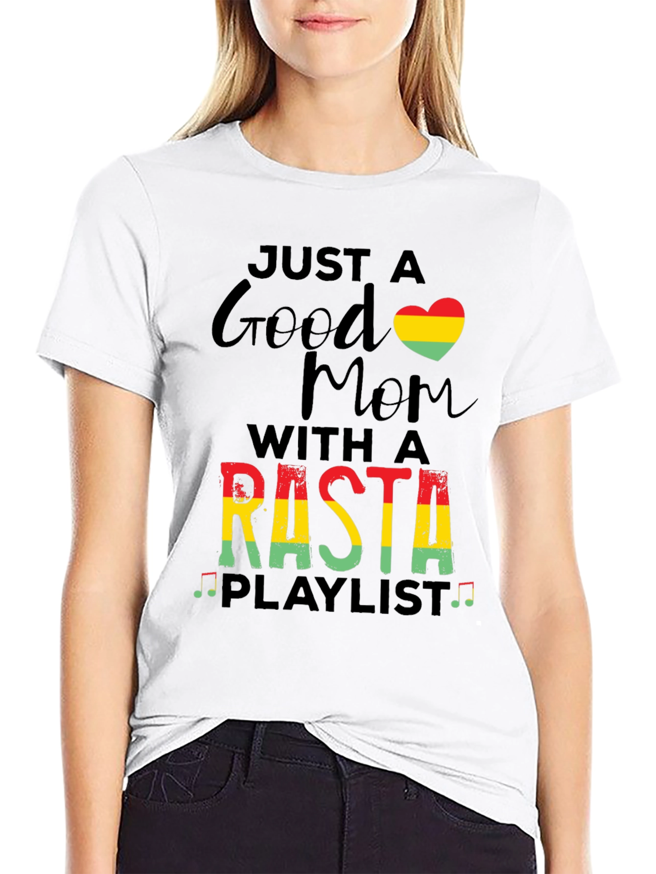 Rasta Mom Playlist Graphic T-Shirt