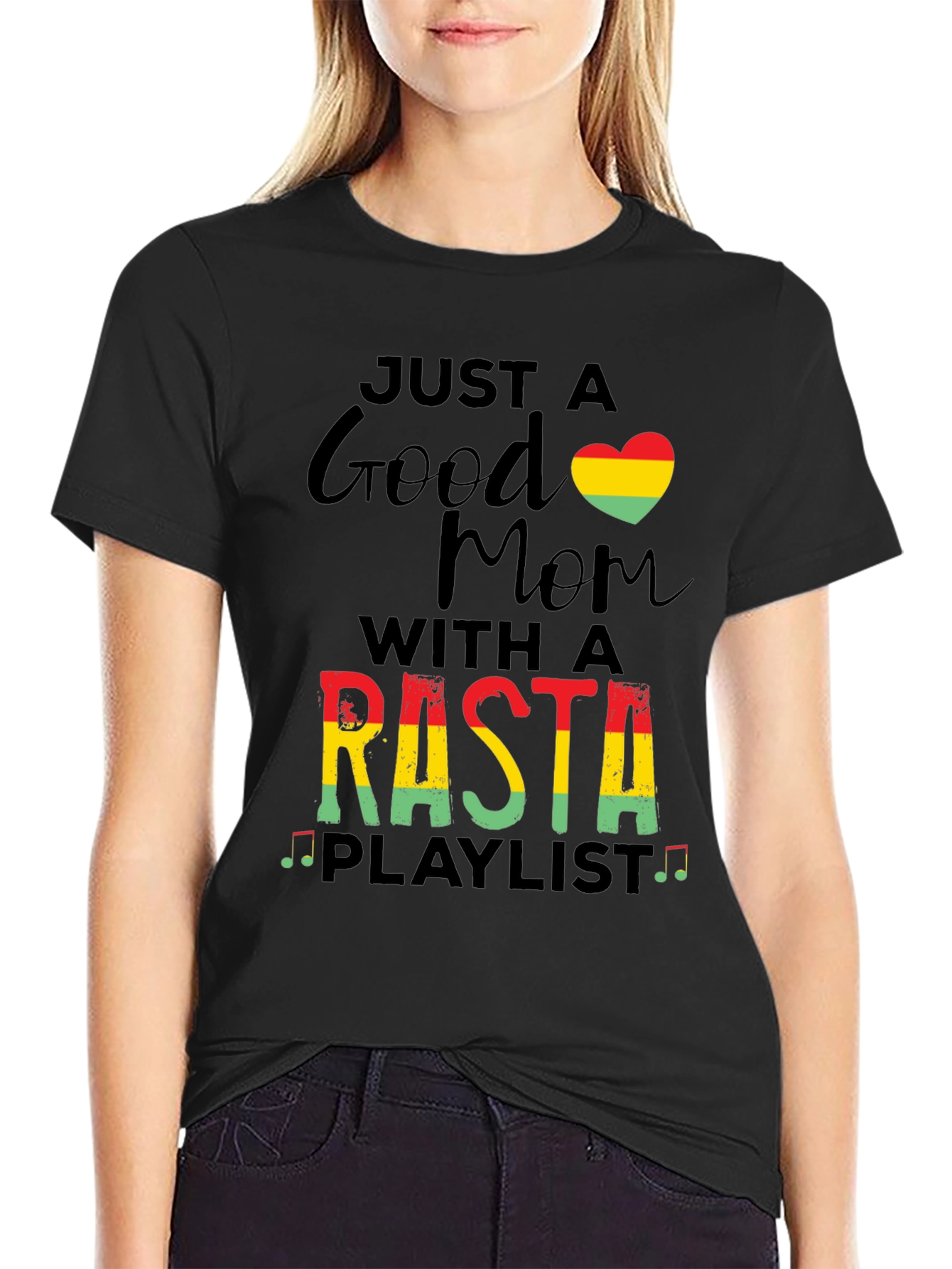 Rasta Mom Playlist Graphic T-Shirt