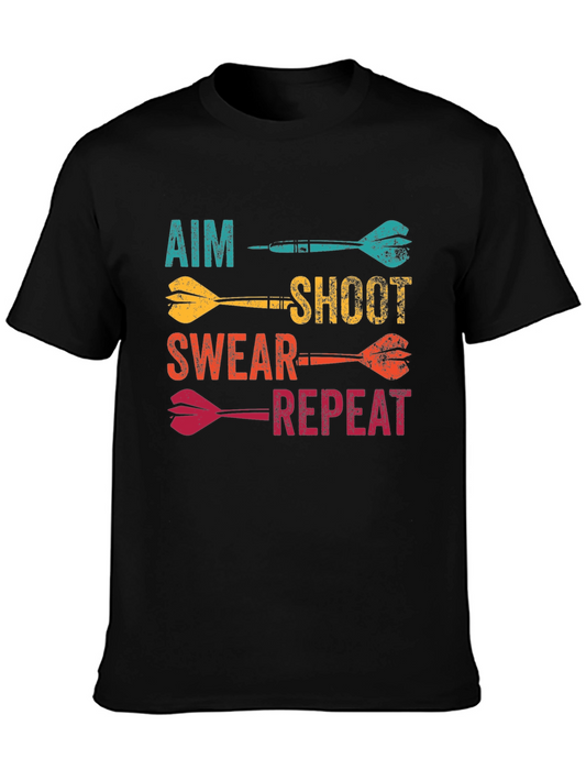 Aim Shoot Swear Repeat Dart T-Shirt