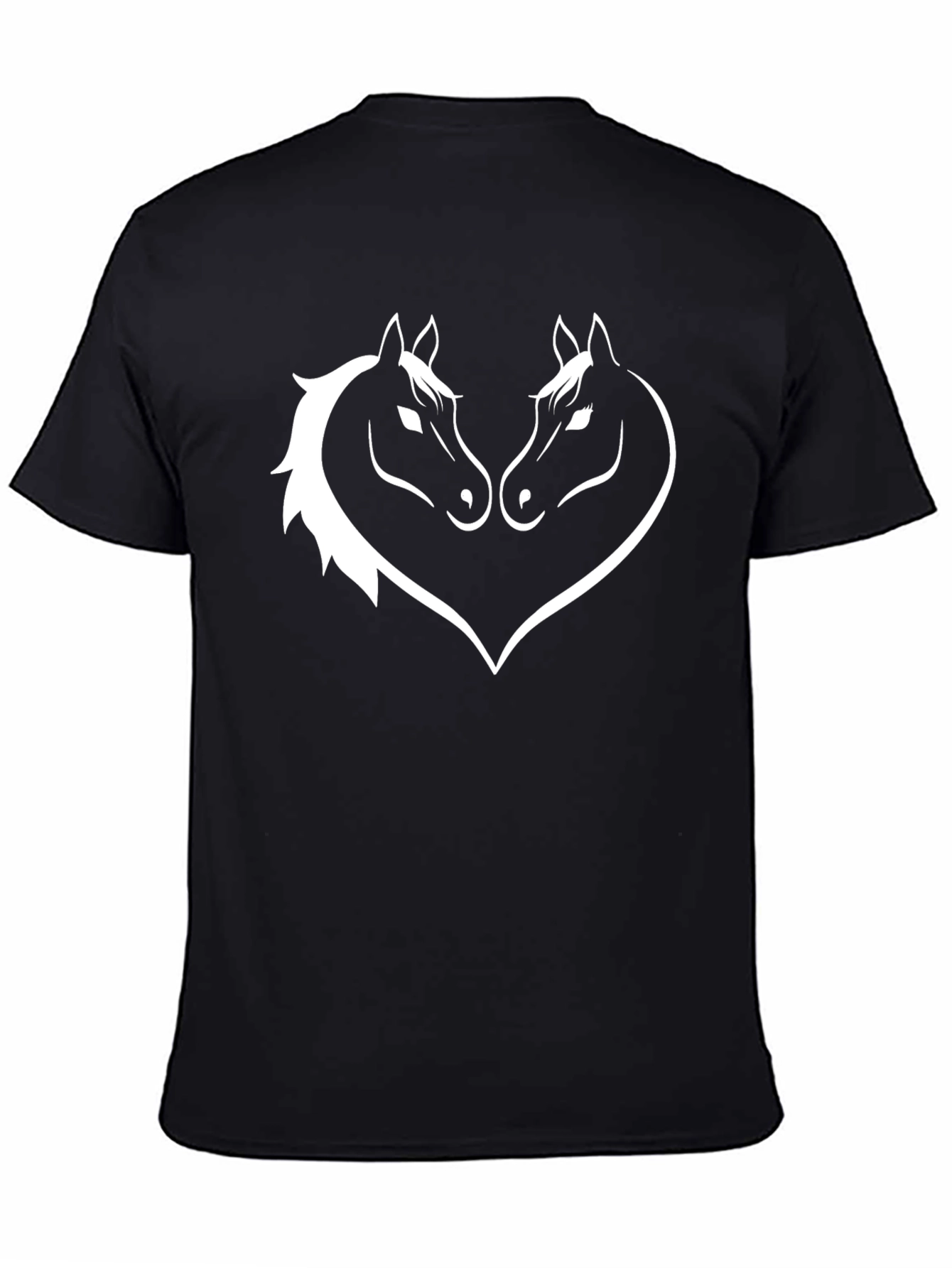 Horse Head Heart Graphic Tee - Black