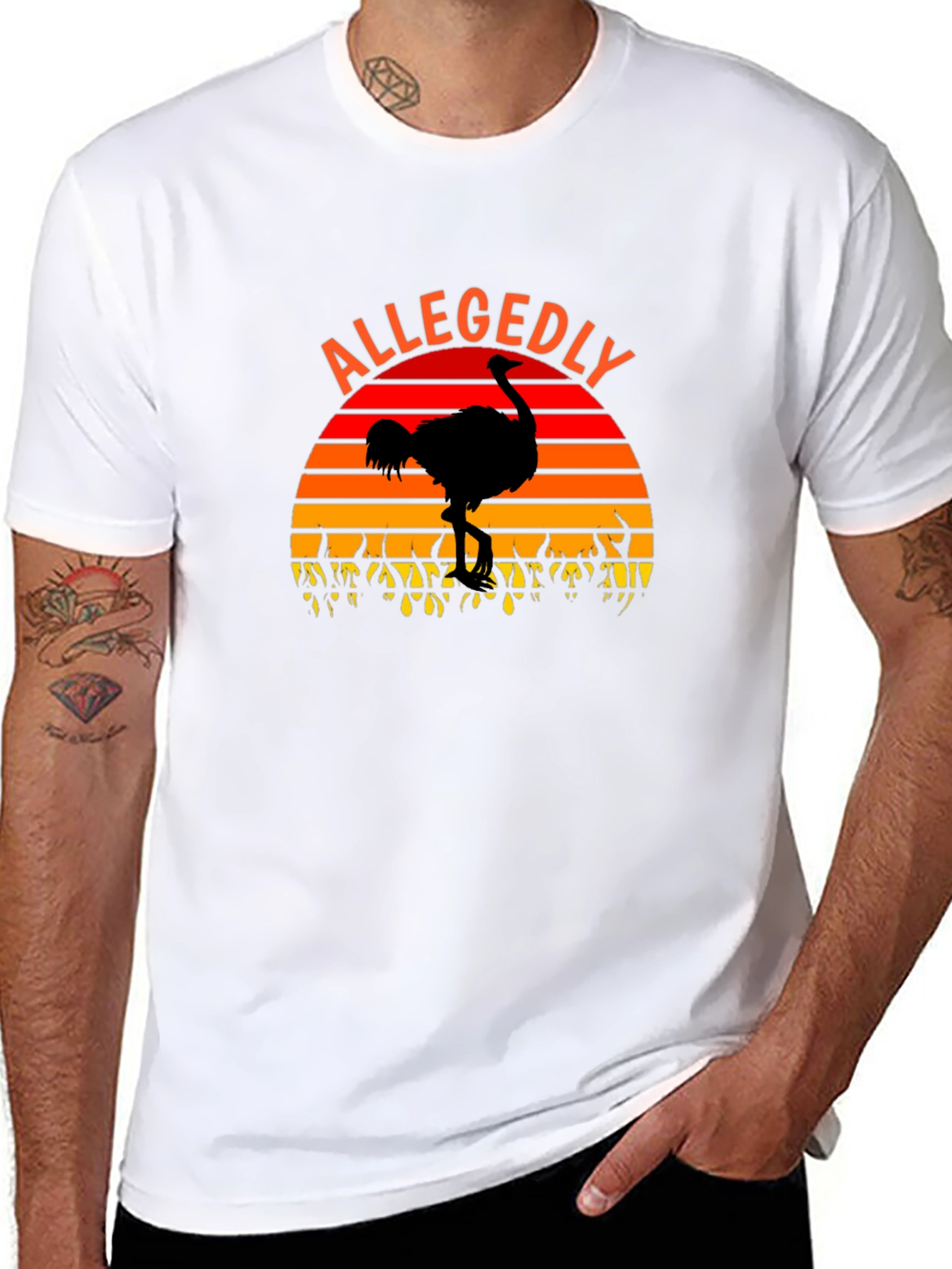 Allegedly Ostrich Sunset Graphic T-Shirt