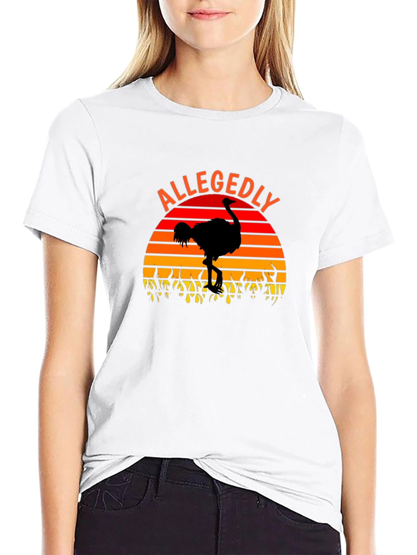 Allegedly Ostrich Sunset Graphic T-Shirt