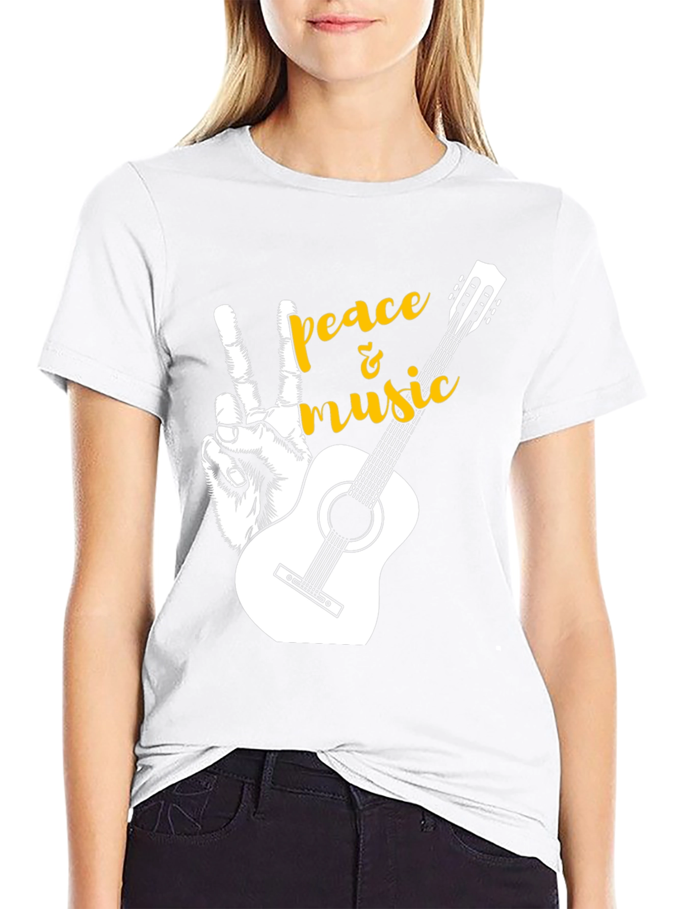 Peace and Music Guitar T-Shirt