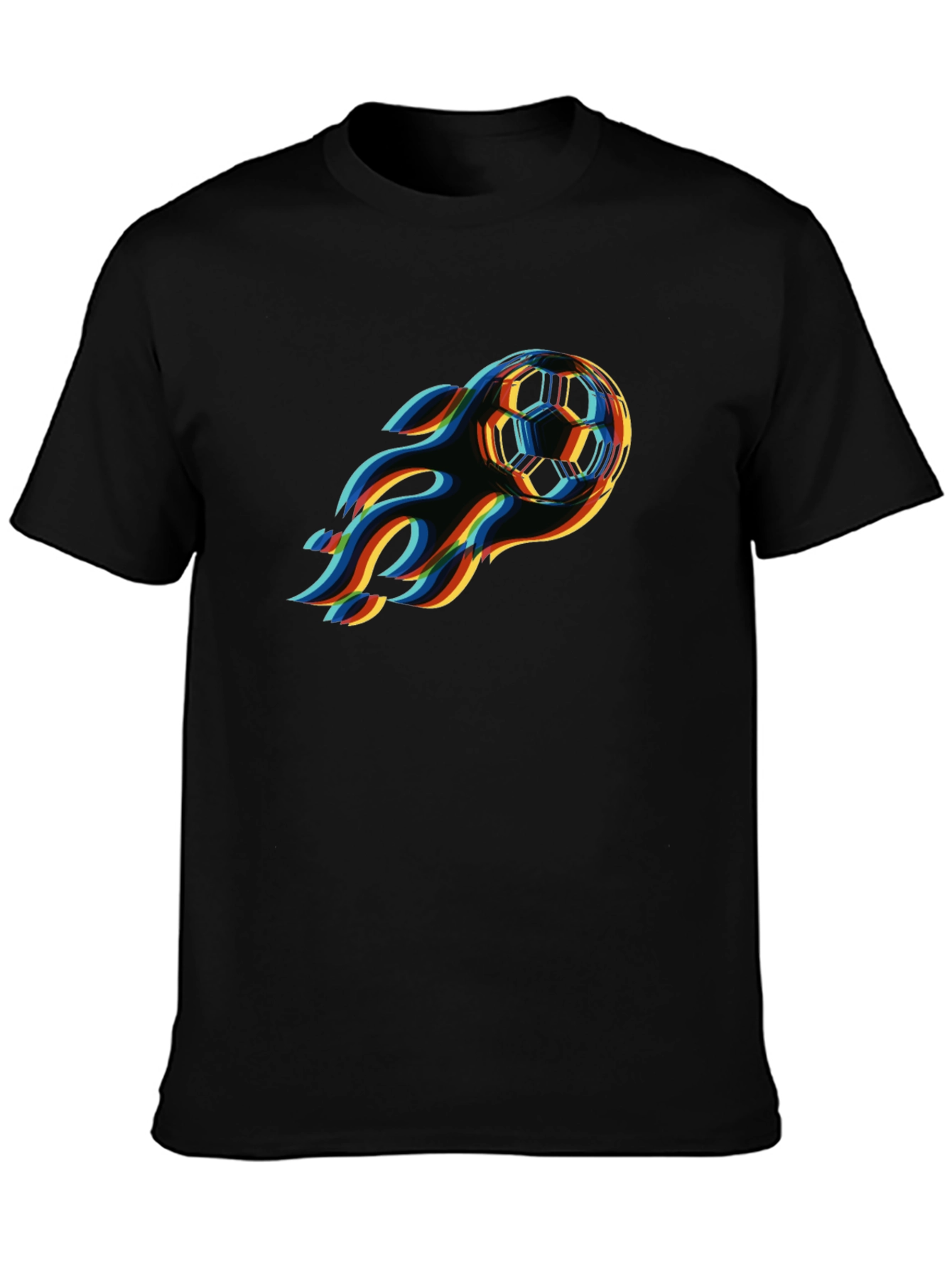 Flaming Soccer Ball Graphic T-Shirt