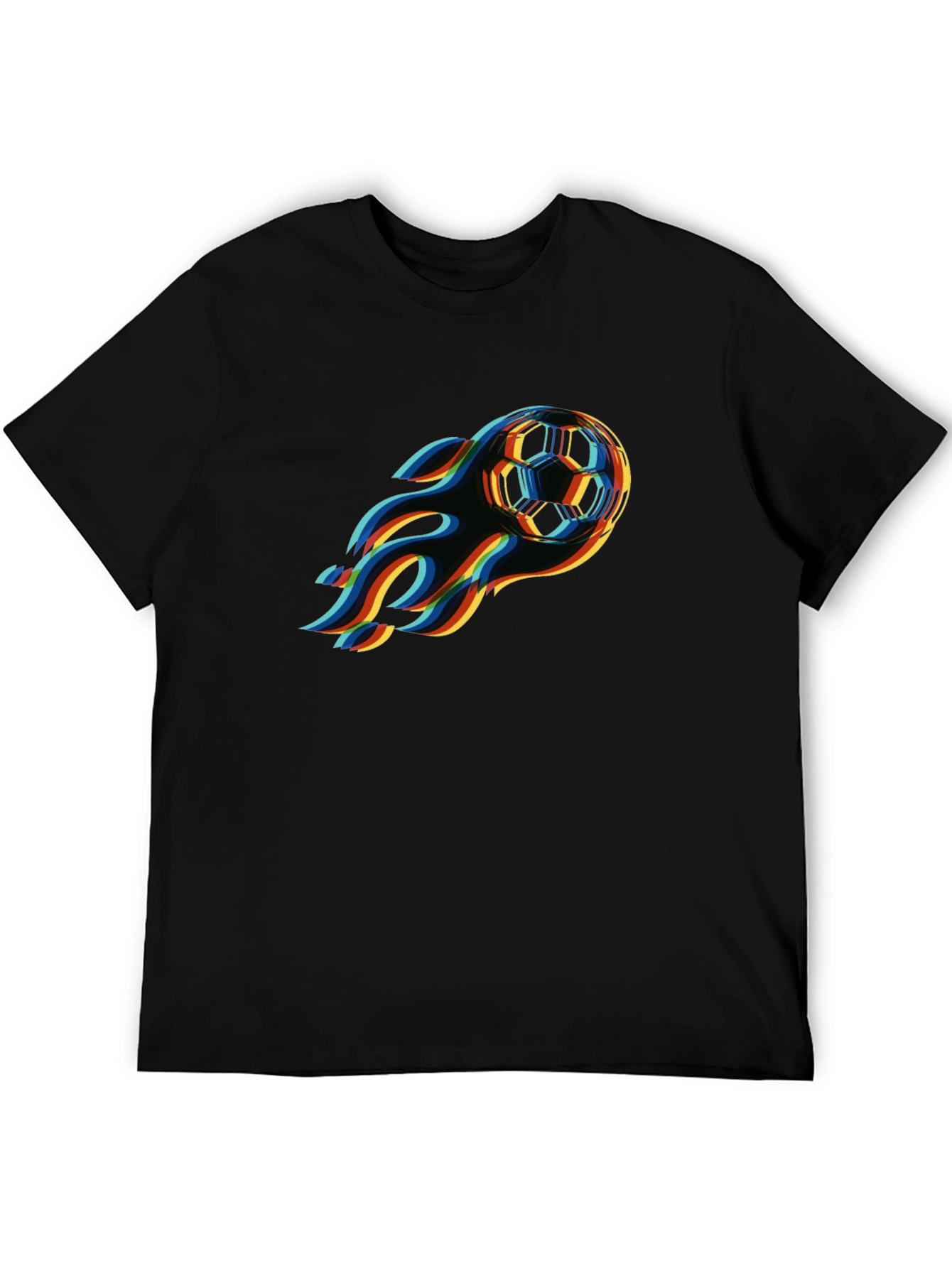 Flaming Soccer Ball Graphic T-Shirt