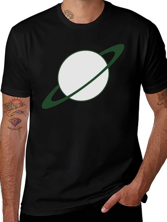 Saturn Graphic Tee - Mens Black Cotton Blend Shirt